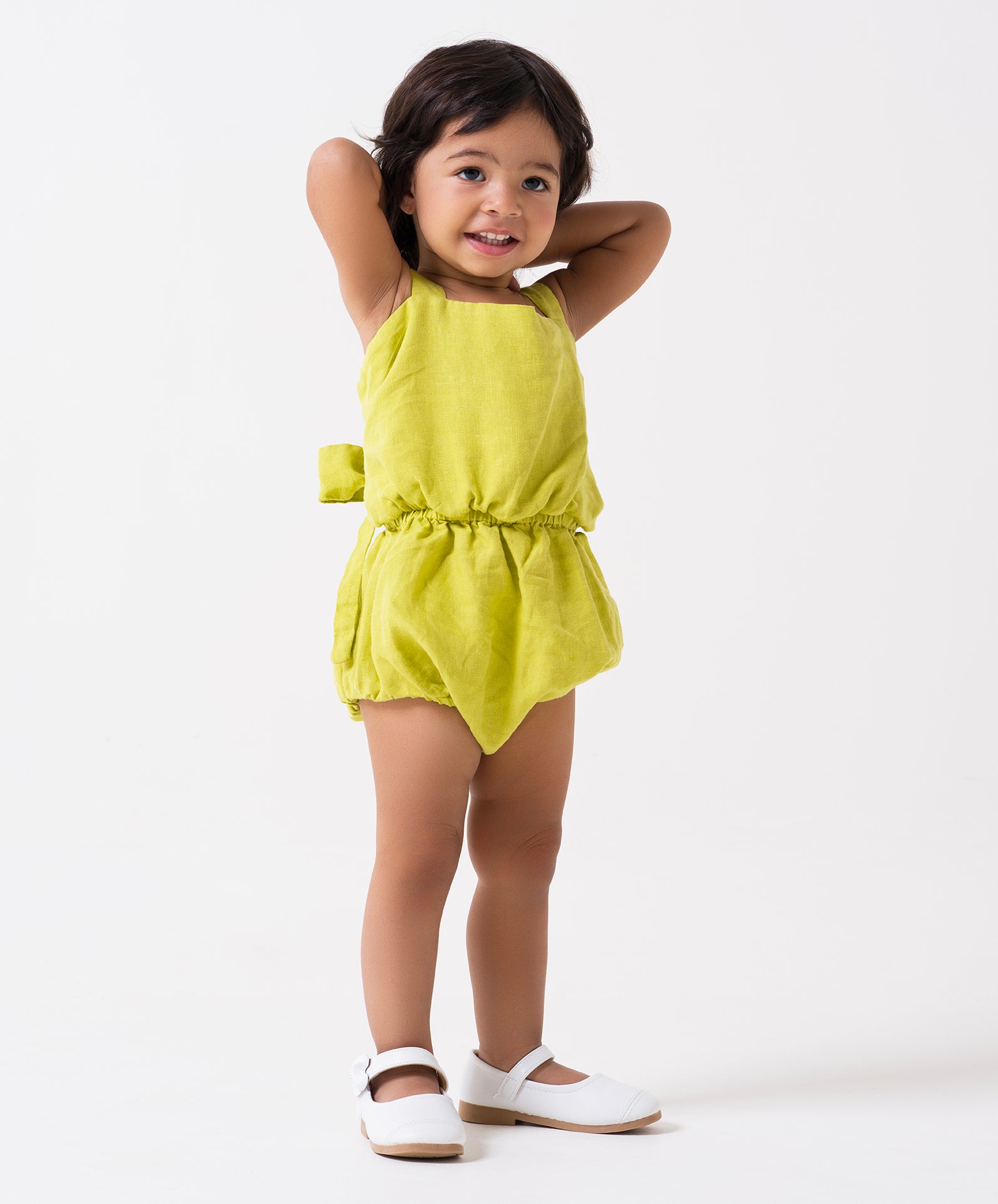 Tie Back Romper Lime