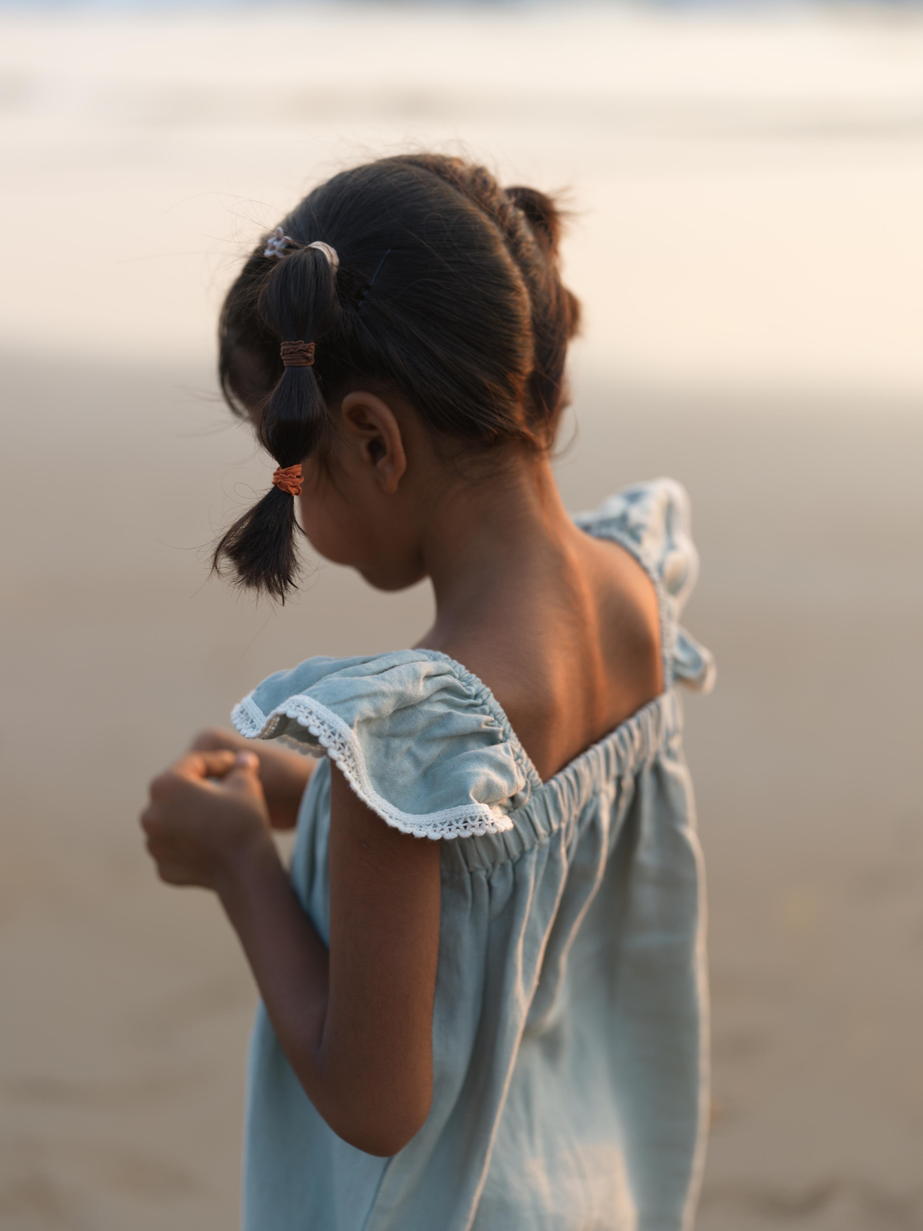 Girls Elasticated Flared Sleeve Dress Mint Green