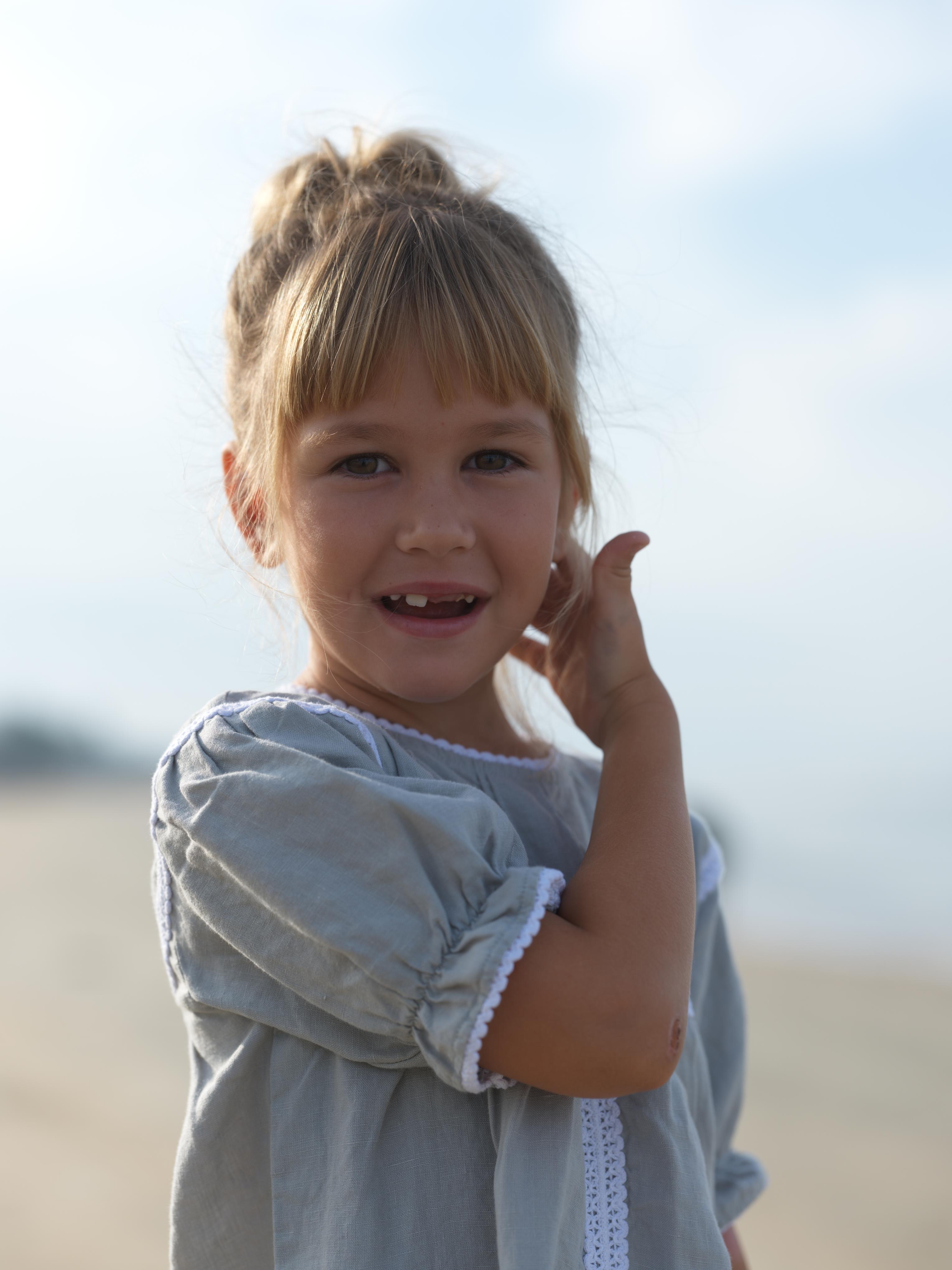 Girls Puff Sleeve Vintage Dress Cloud Grey