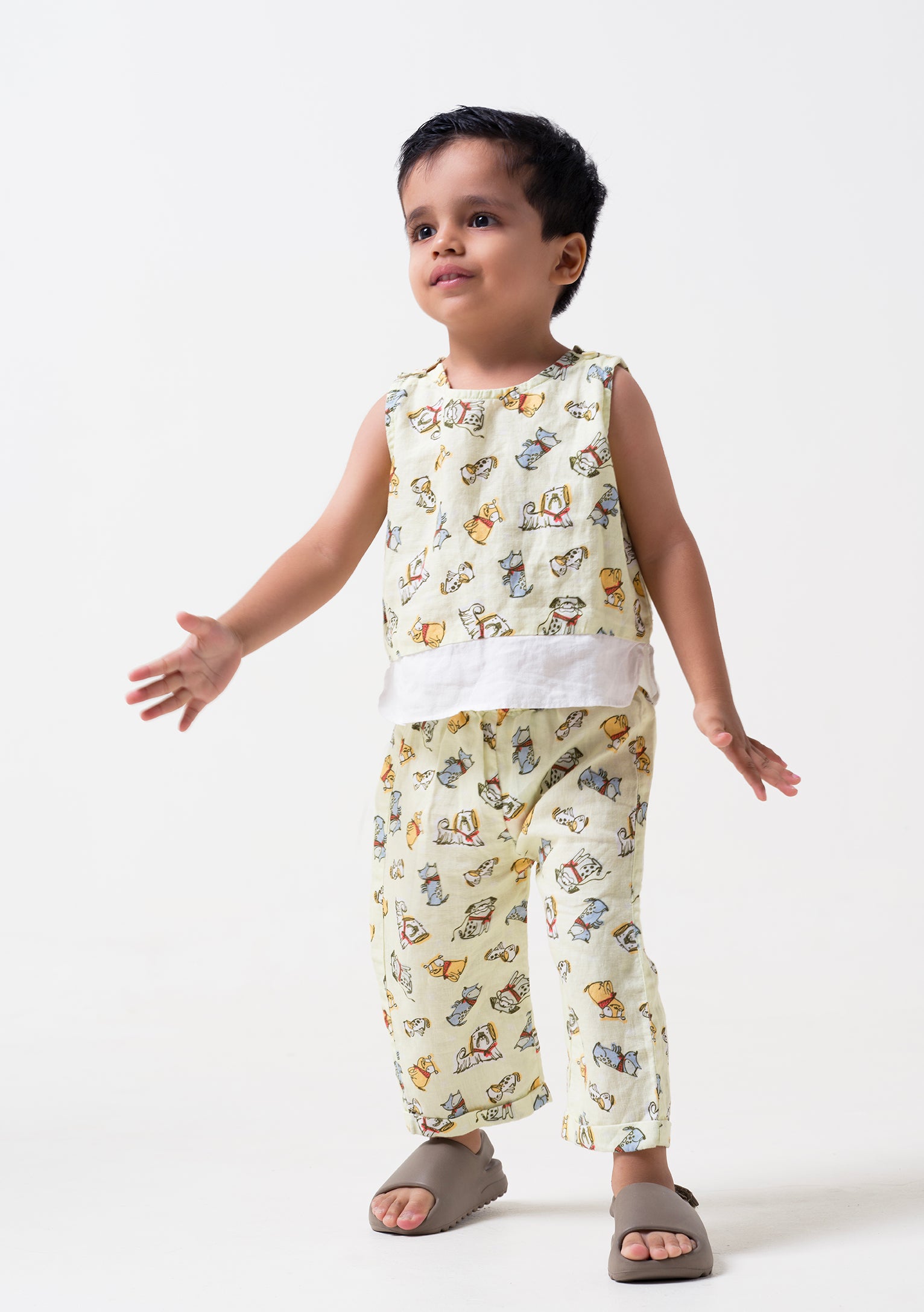 Printed 2 Colour Shirt & Trousers Set