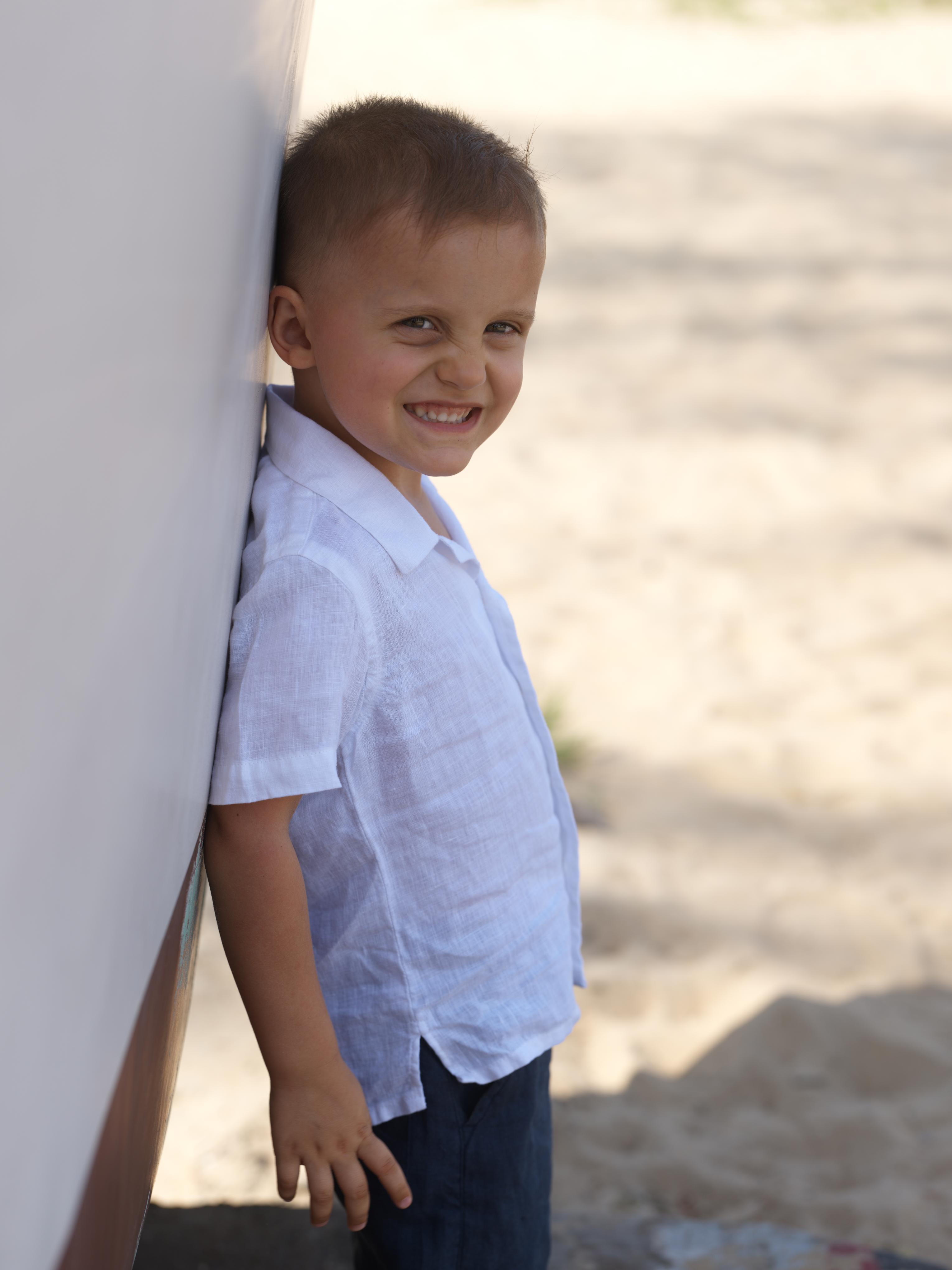 Boys Cuban Collar Shirt White