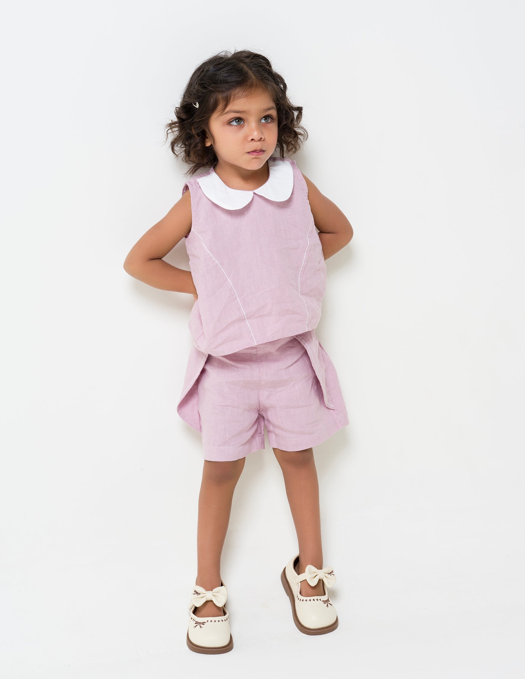 Princess-line Toddler Co-ords - Cameo Pink - Collar - White
