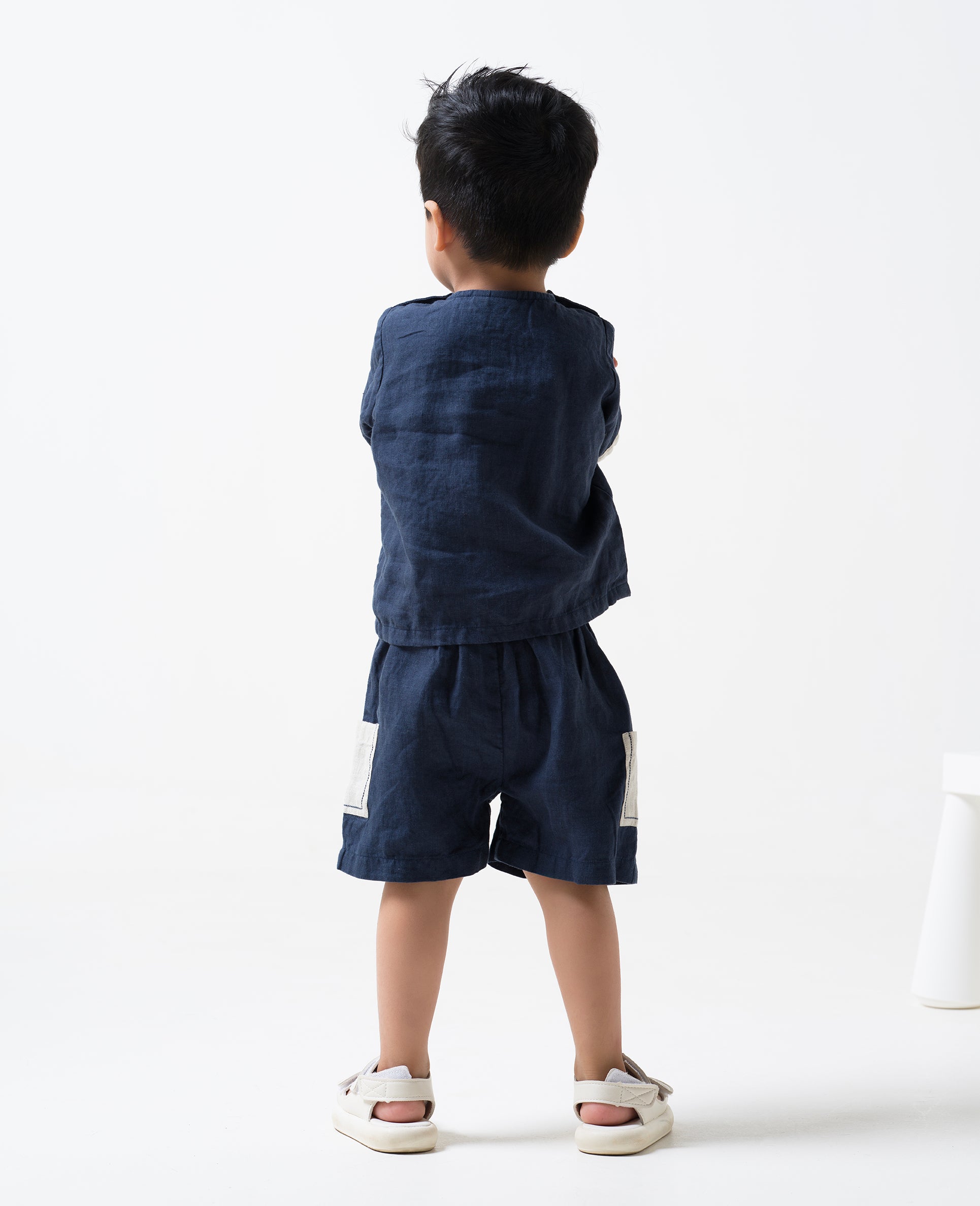 2 Pocket shorts set Navy Blue Pocket - Cookie & Cream