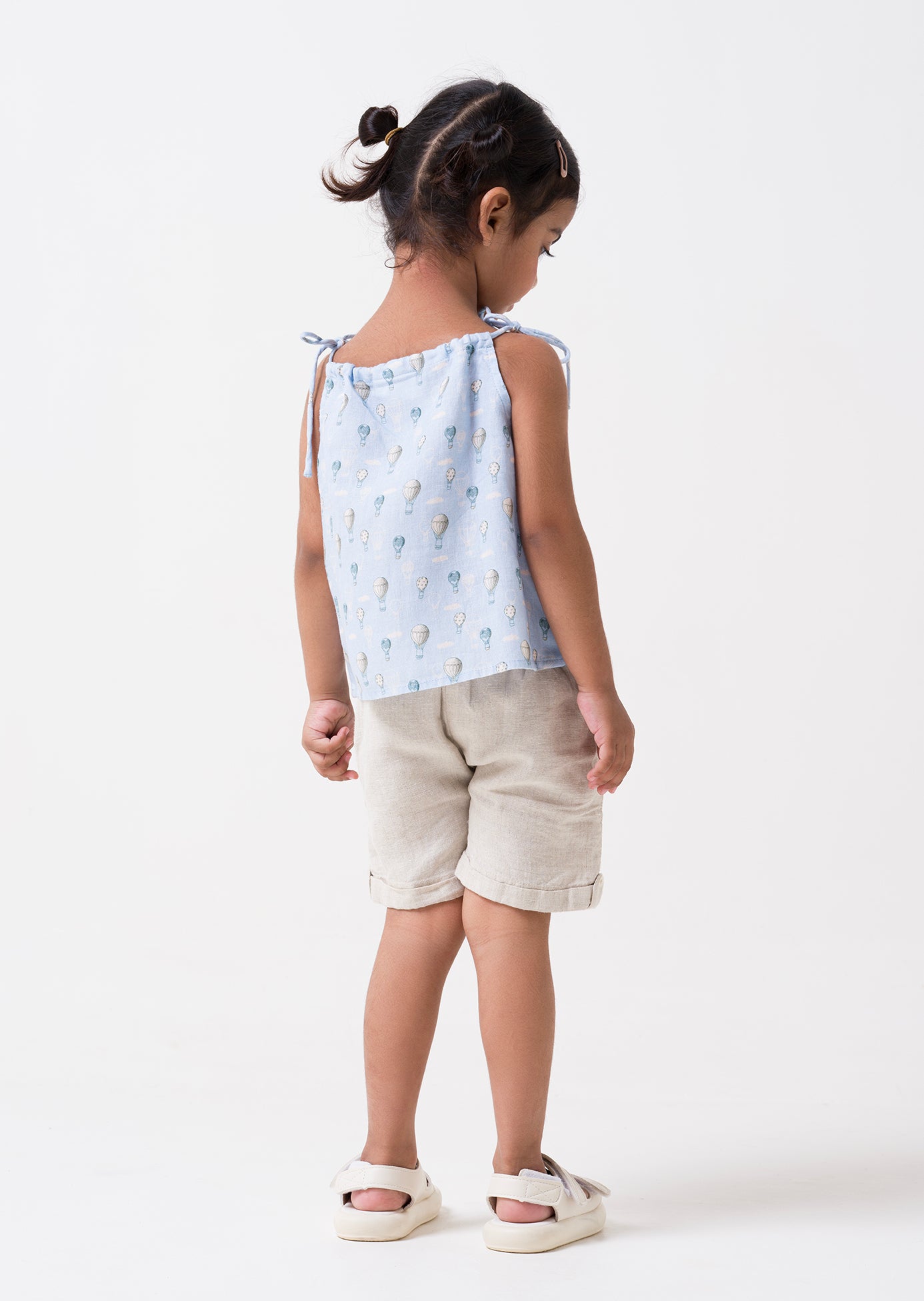 Printed Tie-Strap Pleated Co-Ord Set Floating print