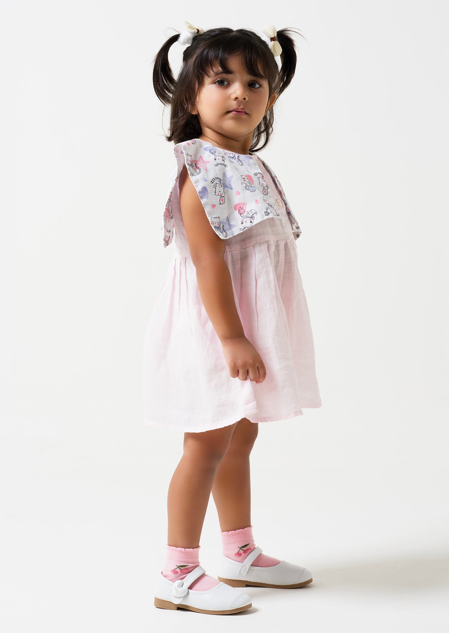 Printed Flap Collar Dress