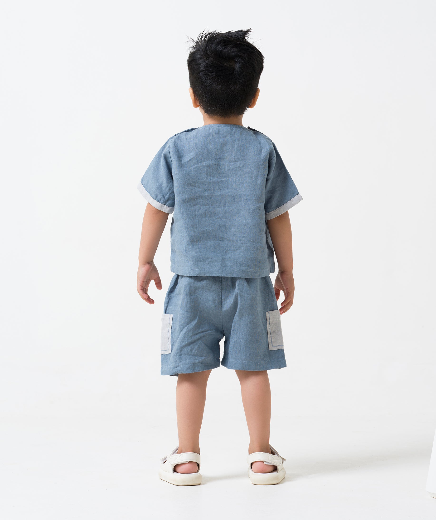 2 Pocket shorts set Airforce Blue Pocket - Cloud Grey