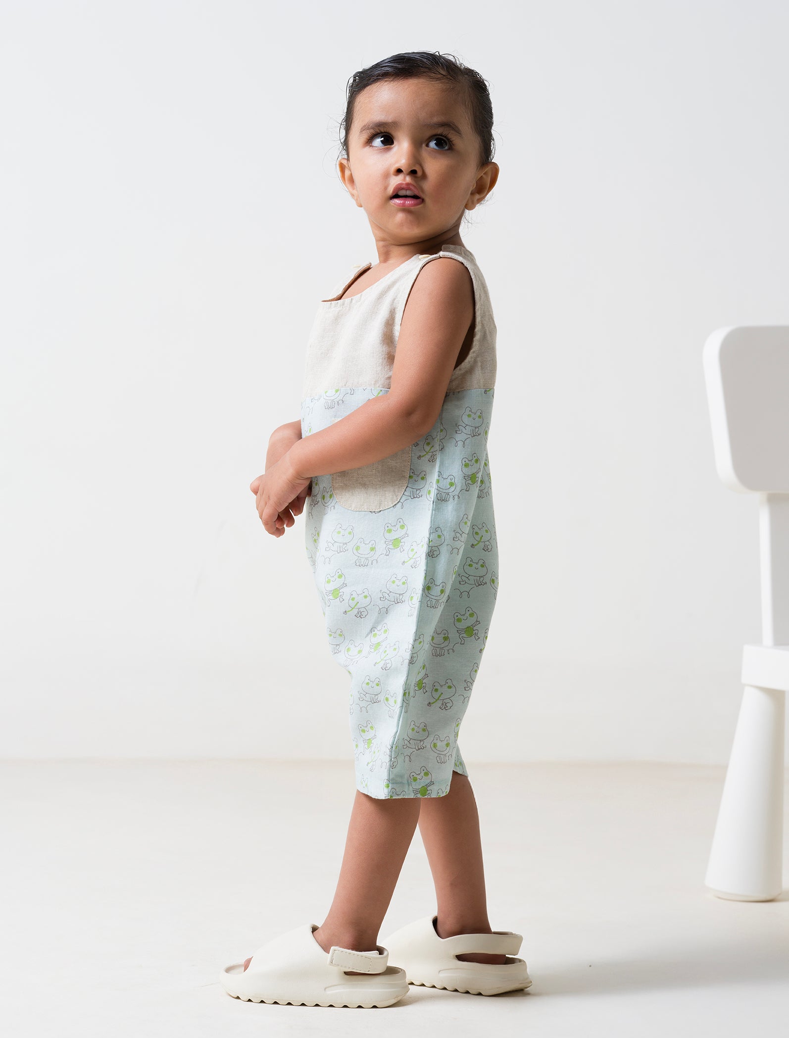 Printed Natural Yoke 2 Colour Romper