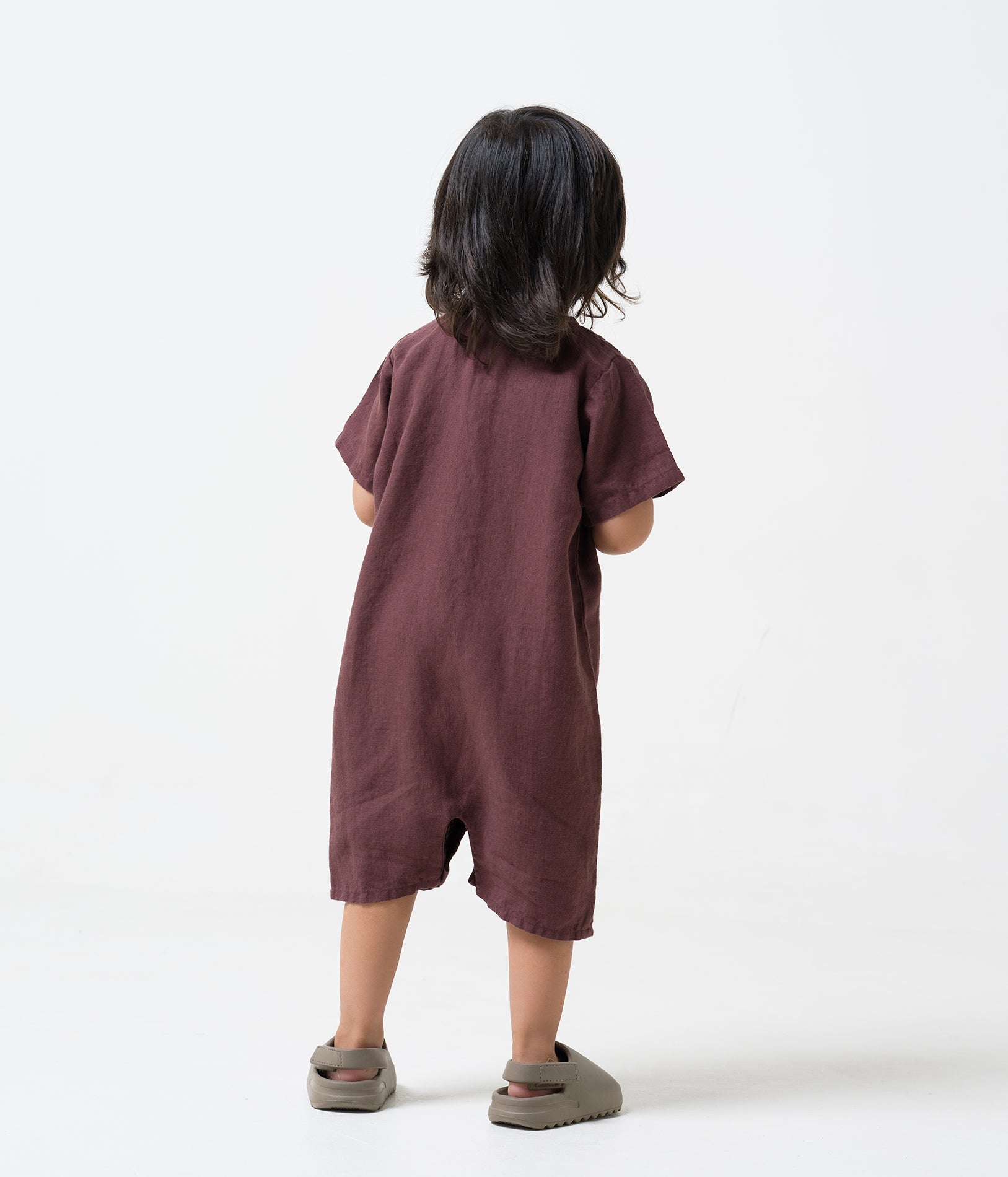 Front dart Rompers Wine