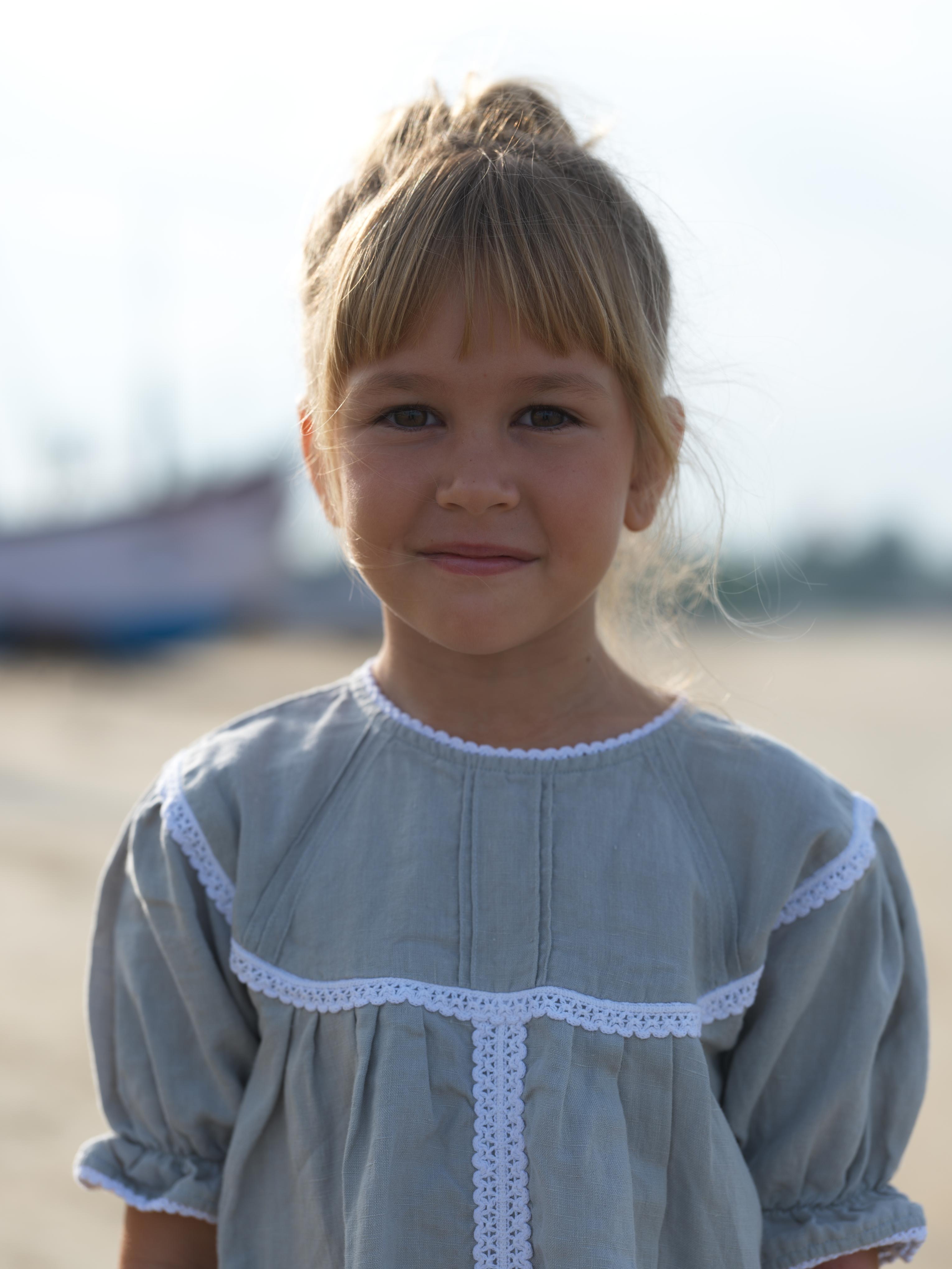 Girls Puff Sleeve Vintage Dress Cloud Grey