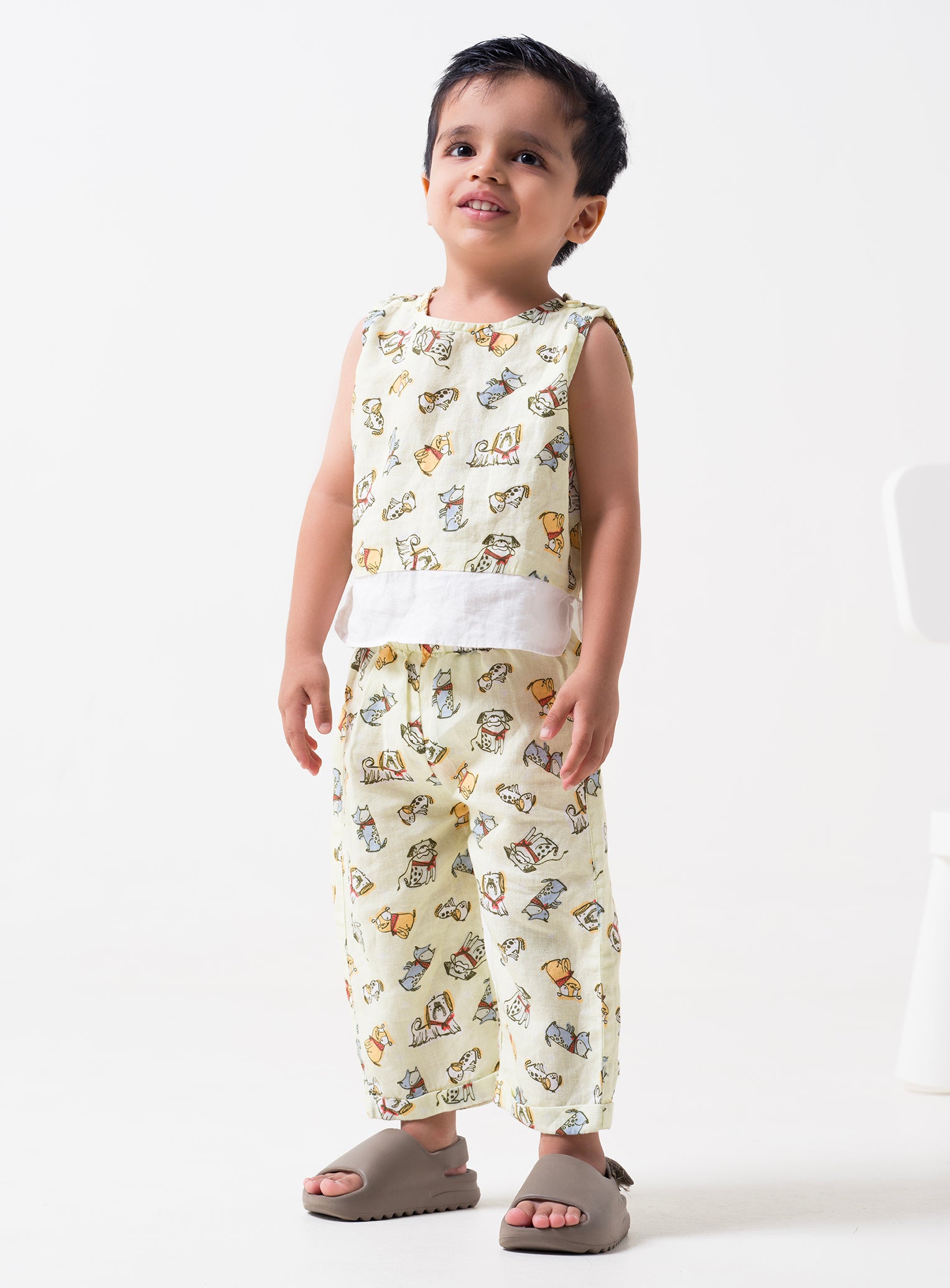 Printed 2 Colour Shirt & Trousers Set