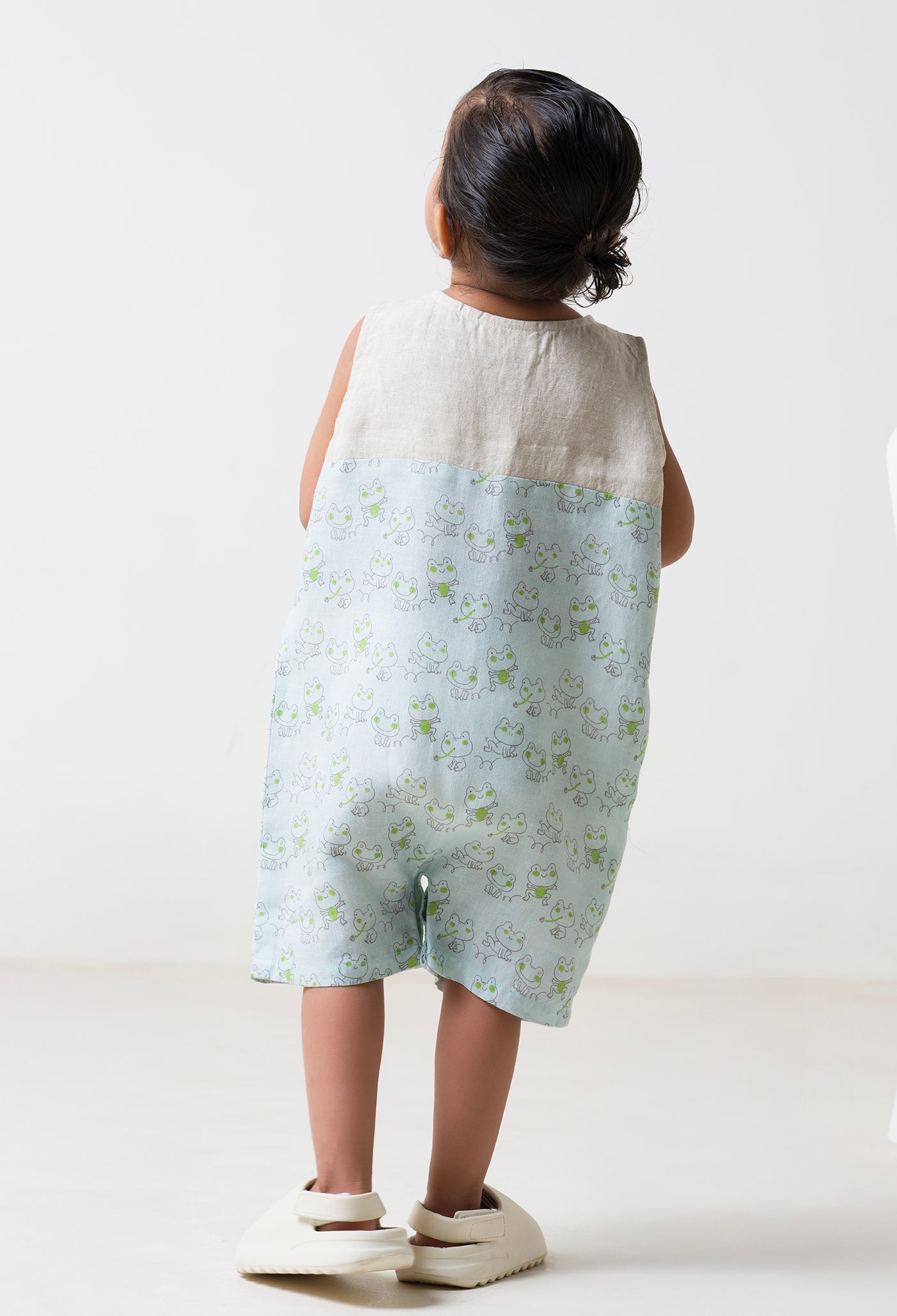 Printed Natural Yoke 2 Colour Romper