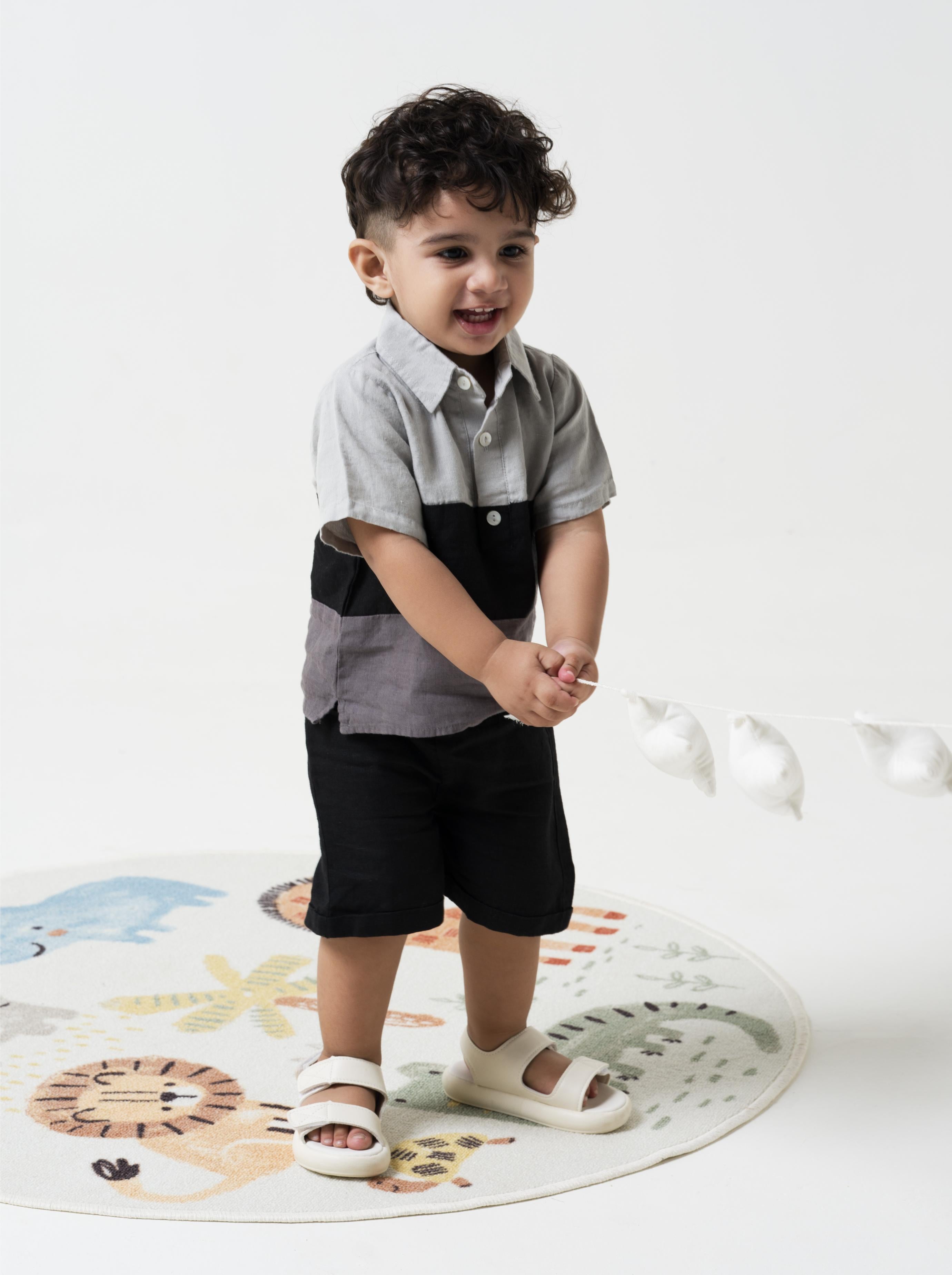 Polo Collar Shirt Set