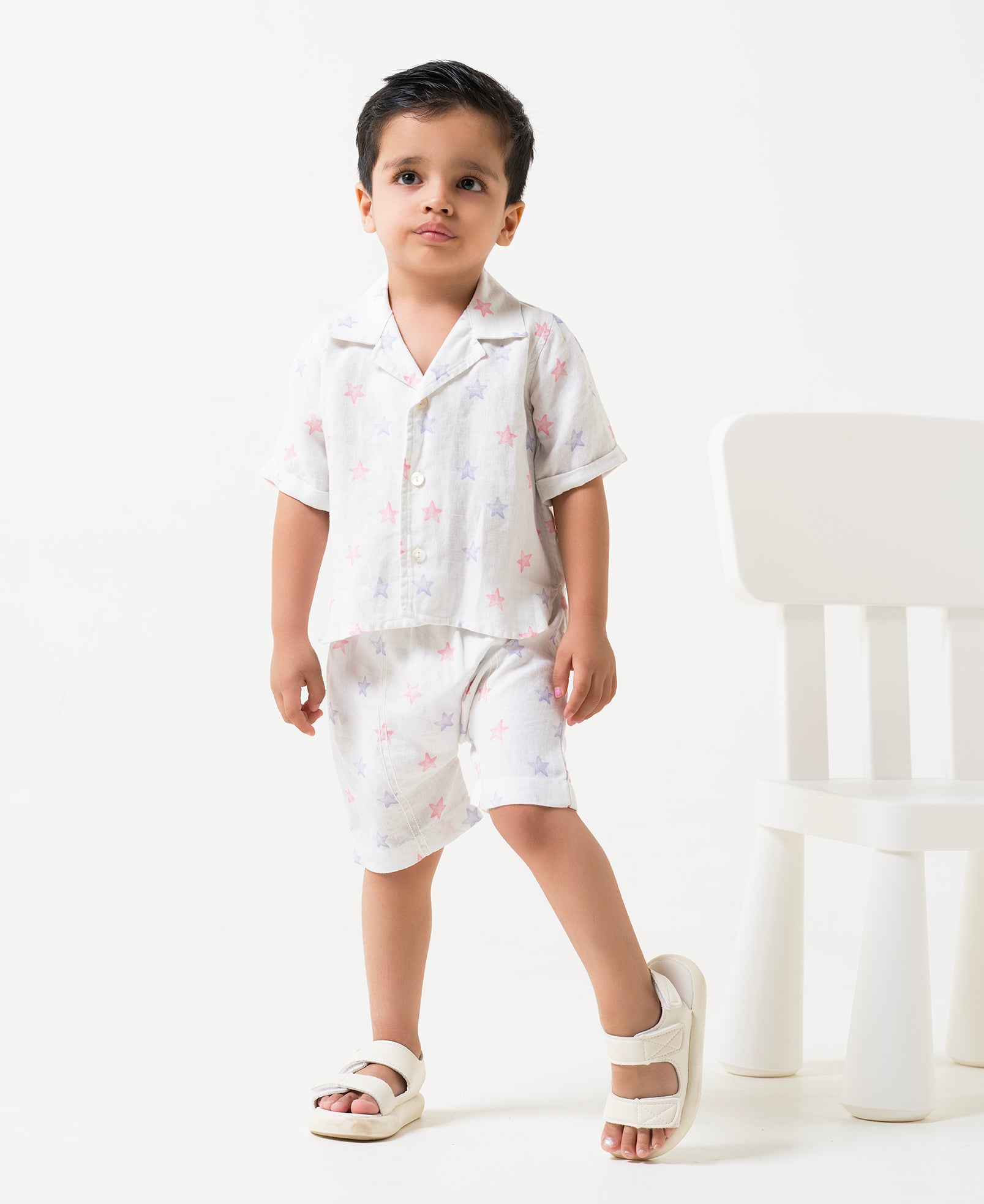 Printed Cuban Collar Co-Ord Set