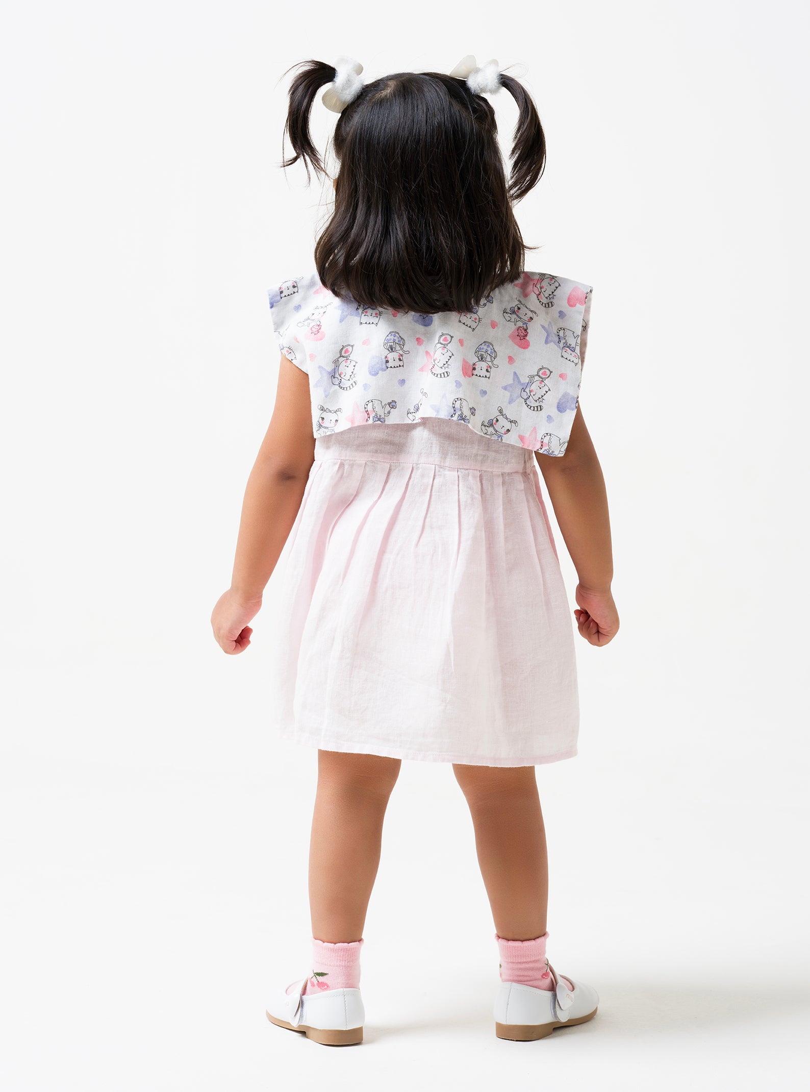 Printed Flap Collar Dress