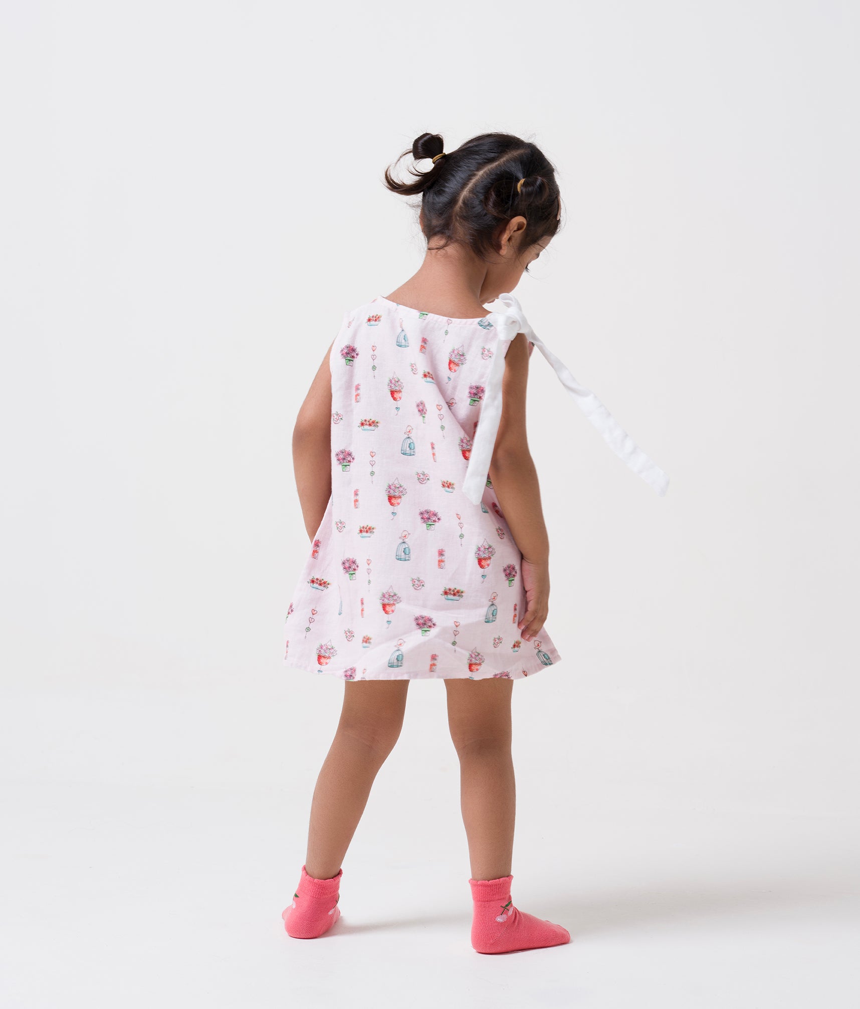 Printed One-Shoulder Tie-Up Dress