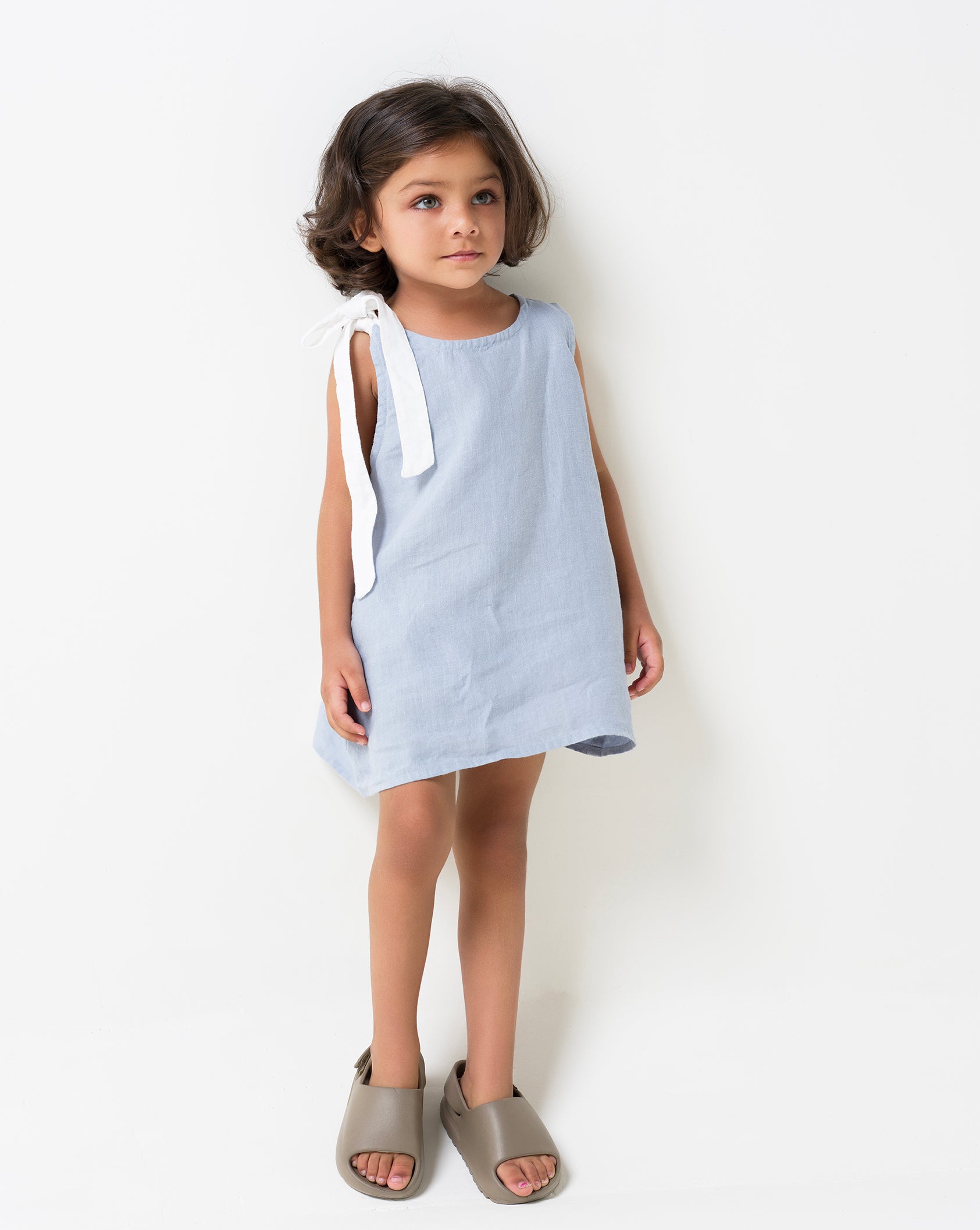 One Shoulder Tie-up Frock Pacific Blue