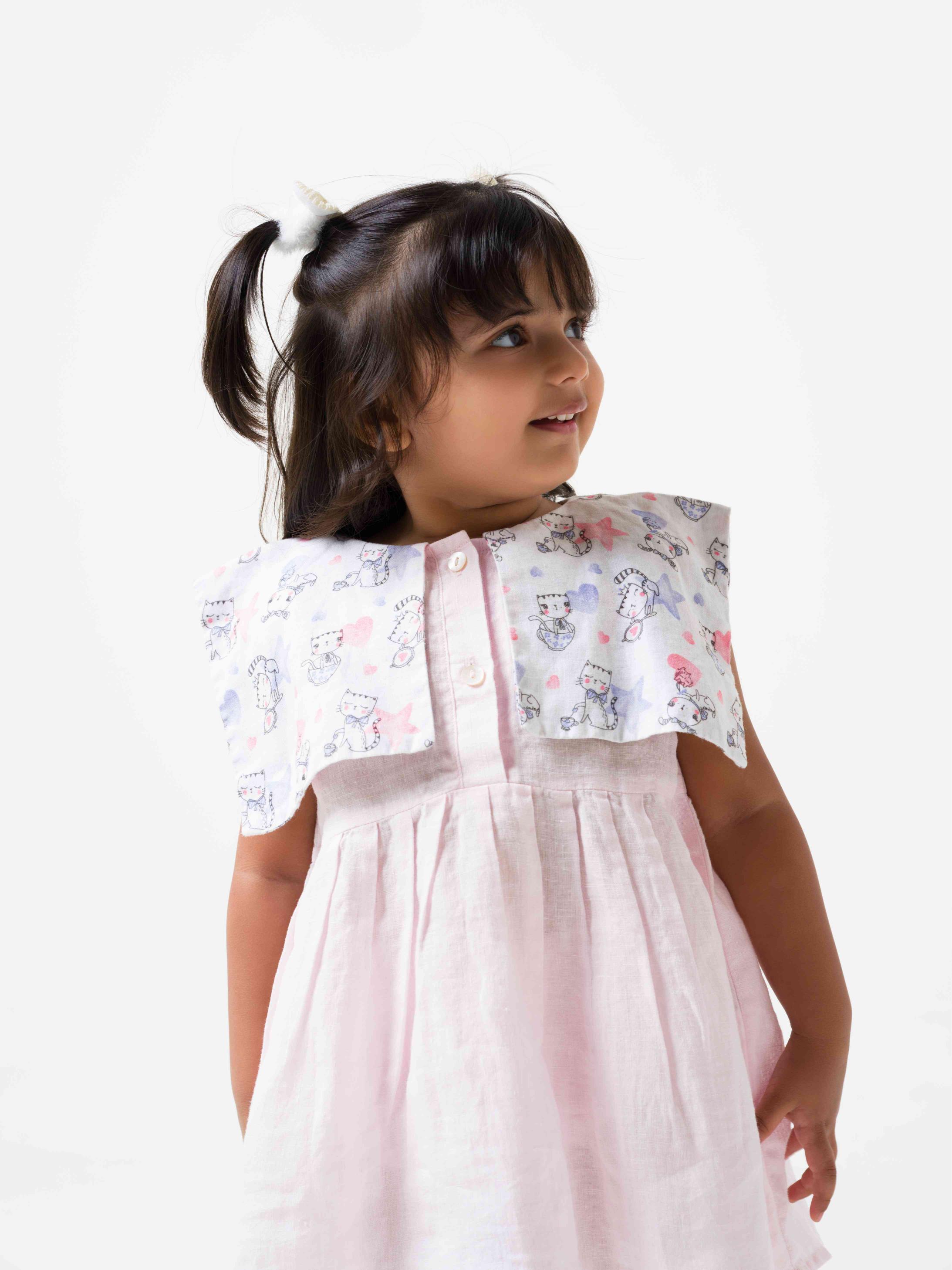 Printed Flap Collar Dress