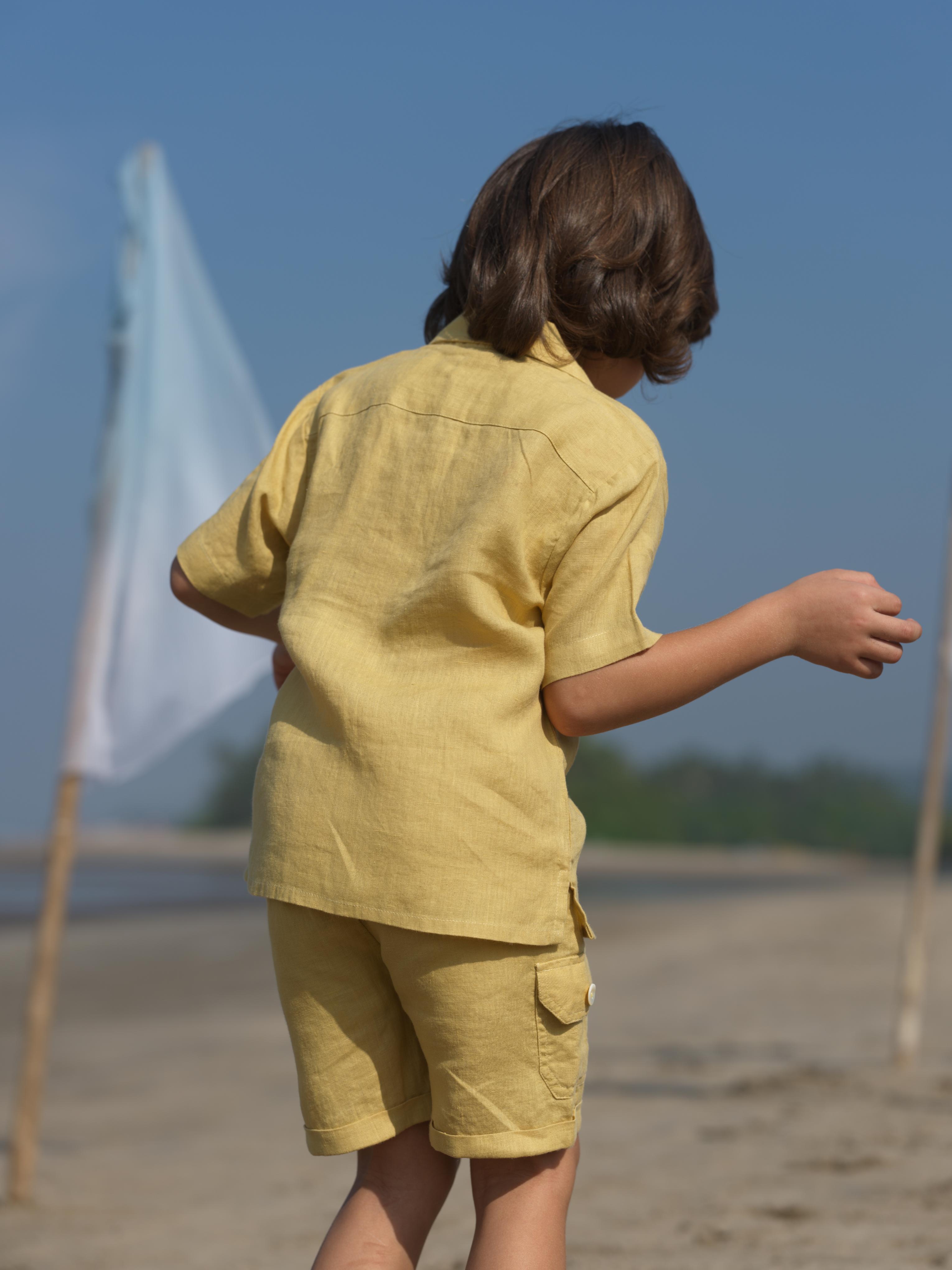 Boys Cargo Shorts Light Mustard