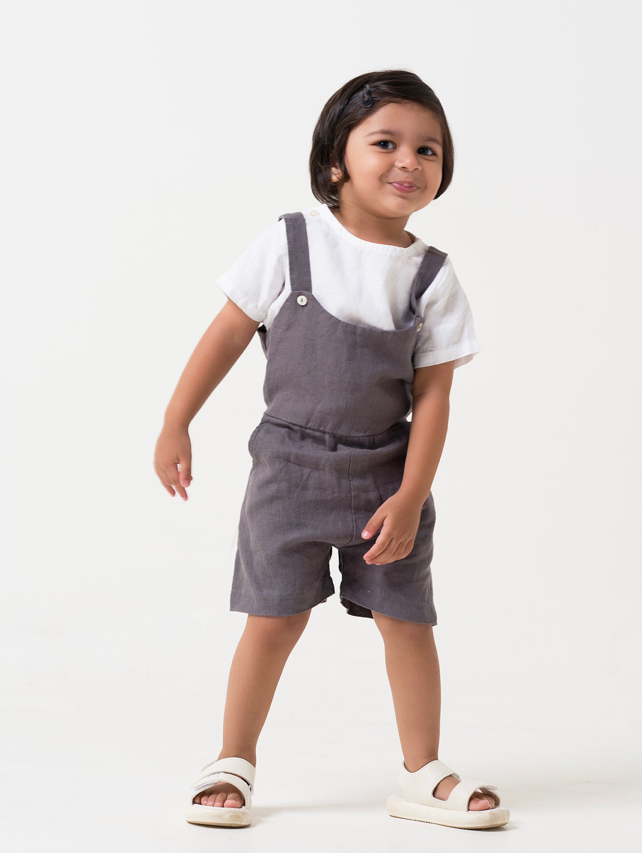Dangree with Shirt for Boys Dangree - Stone Grey & Shirt - White