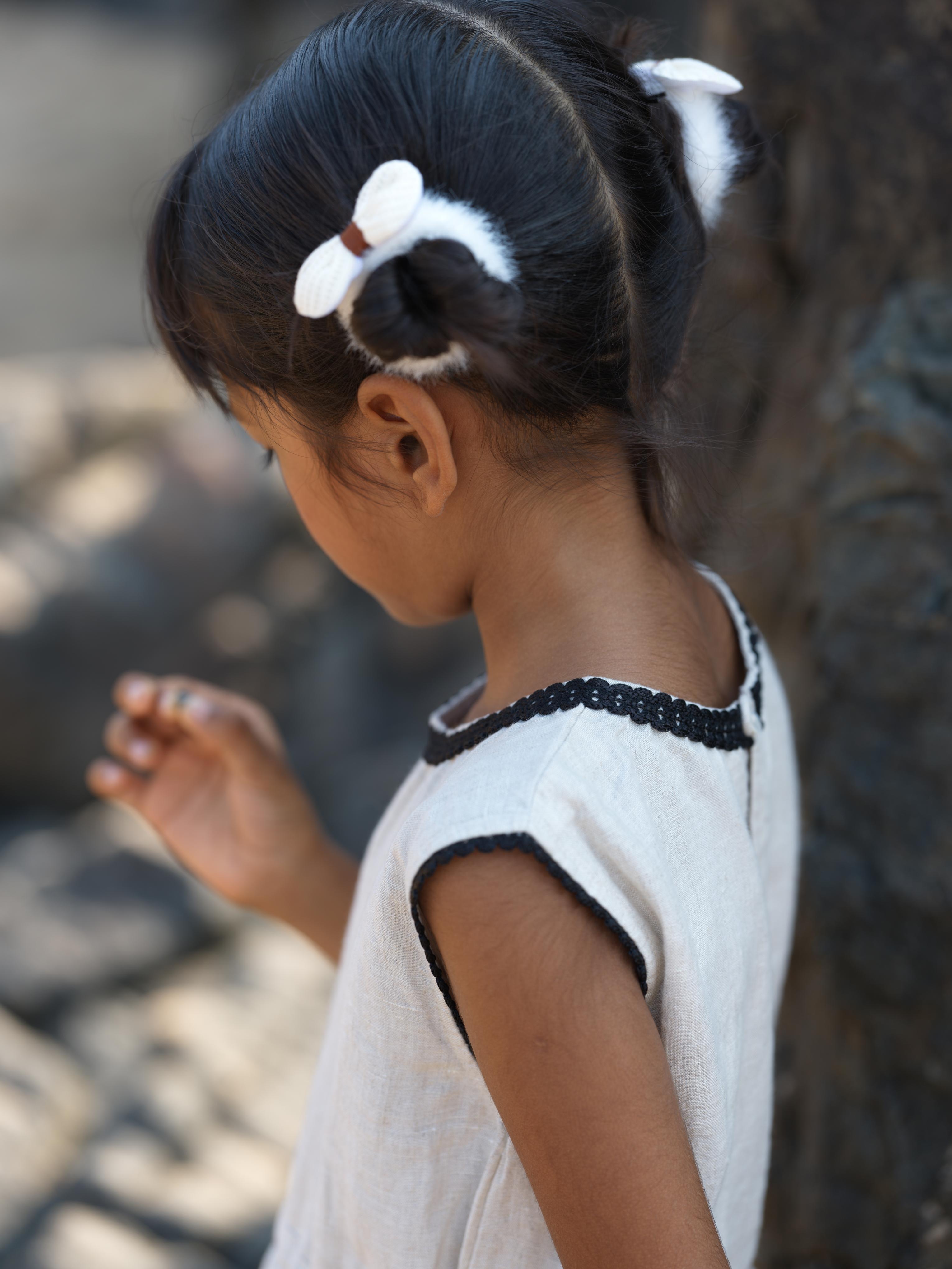 Girls Sleeveless Drawstring Natural