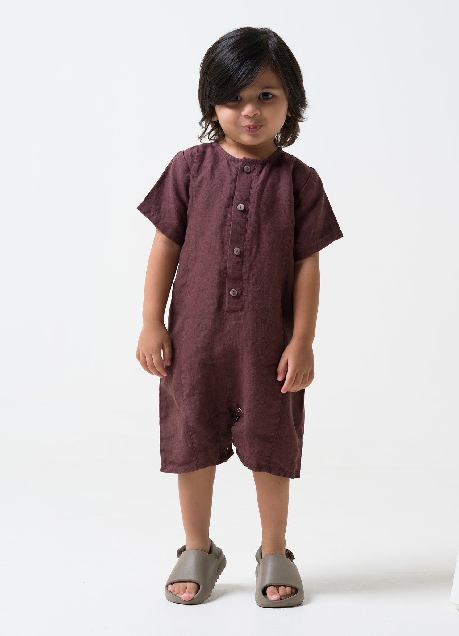 Front dart Rompers Wine