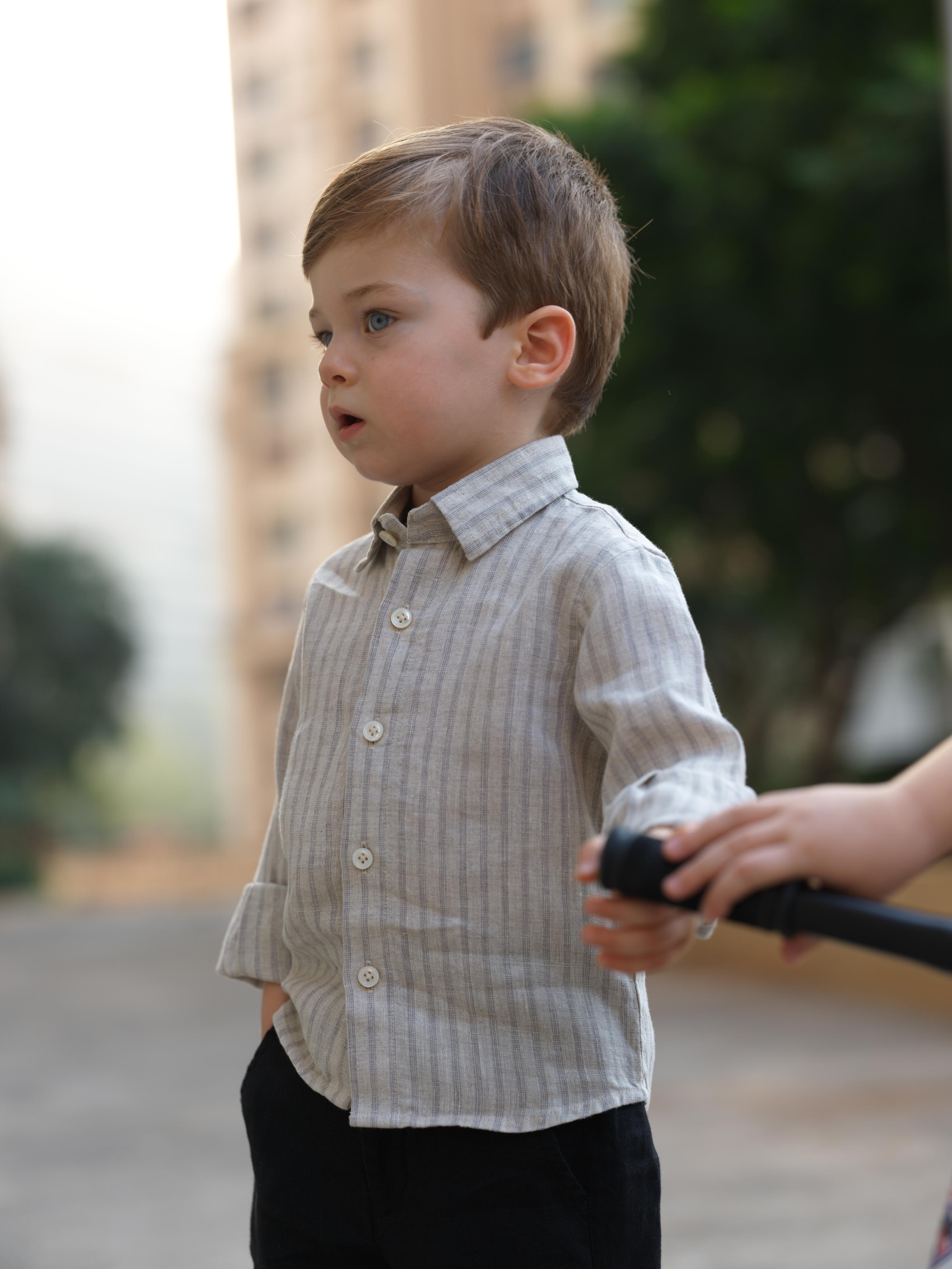 Boys Regular Collar Shirt Cloud Grey