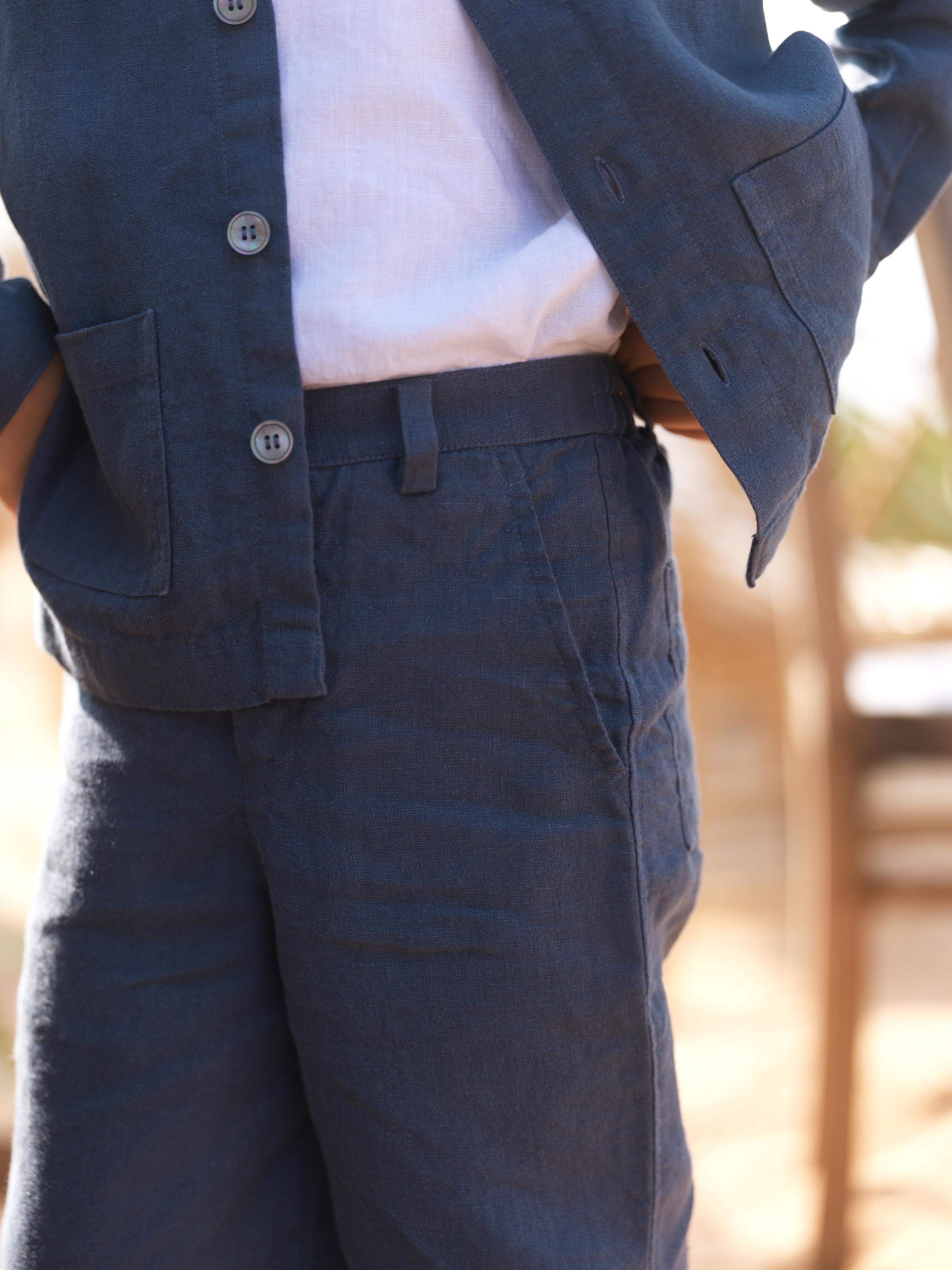 Boys Shacket Co-Ord Set Ash Blue