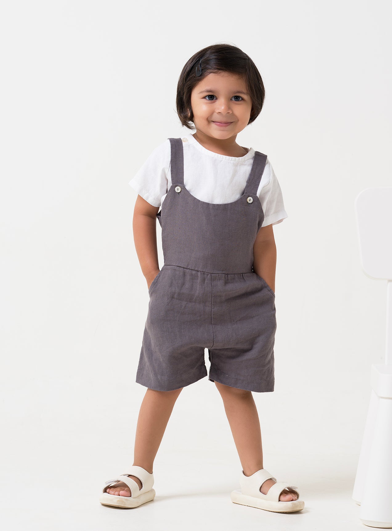 Dangree with Shirt for Boys Dangree - Stone Grey & Shirt - White