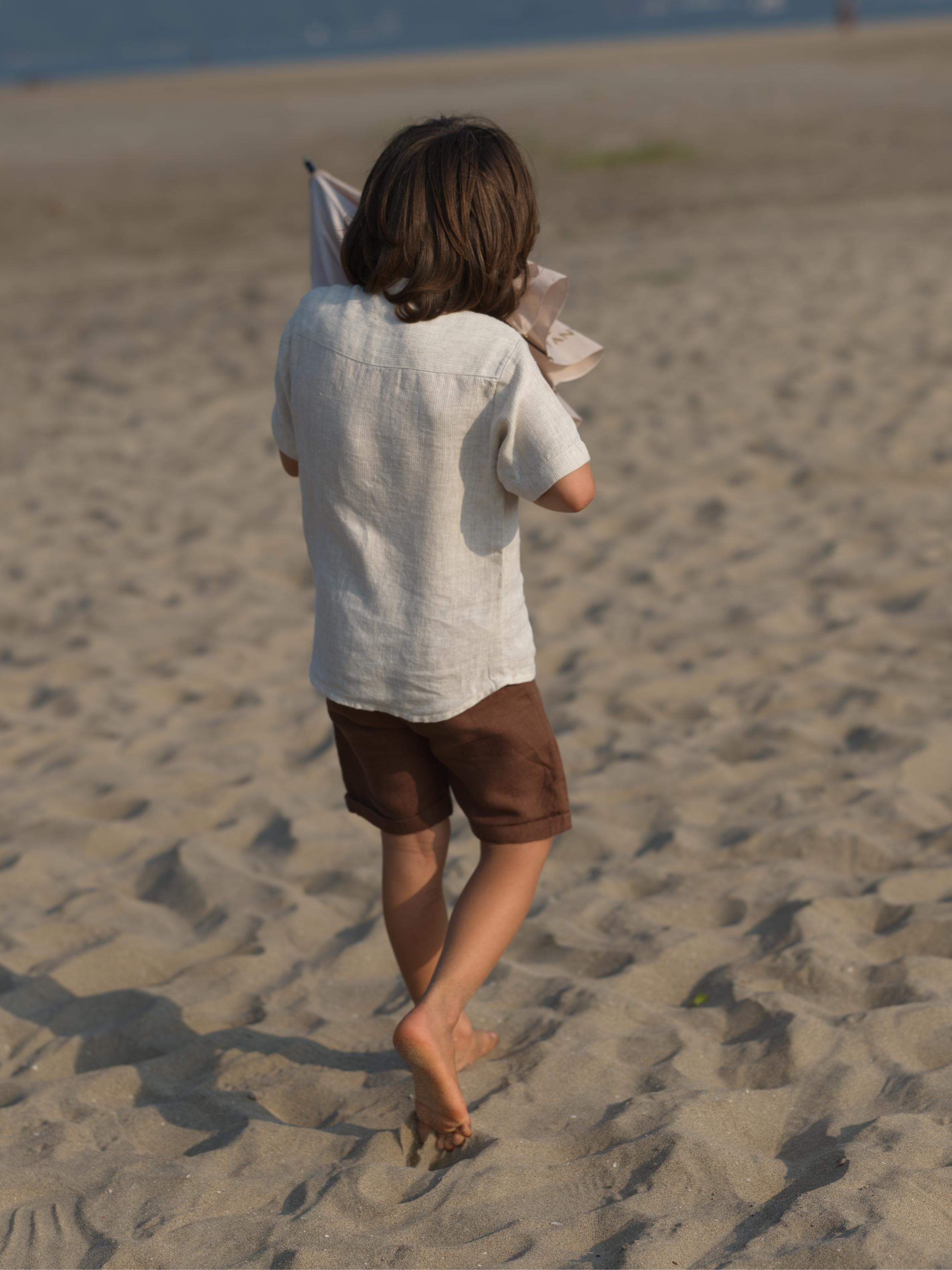 Boys Mandarin Collar Shirt Fade Fine