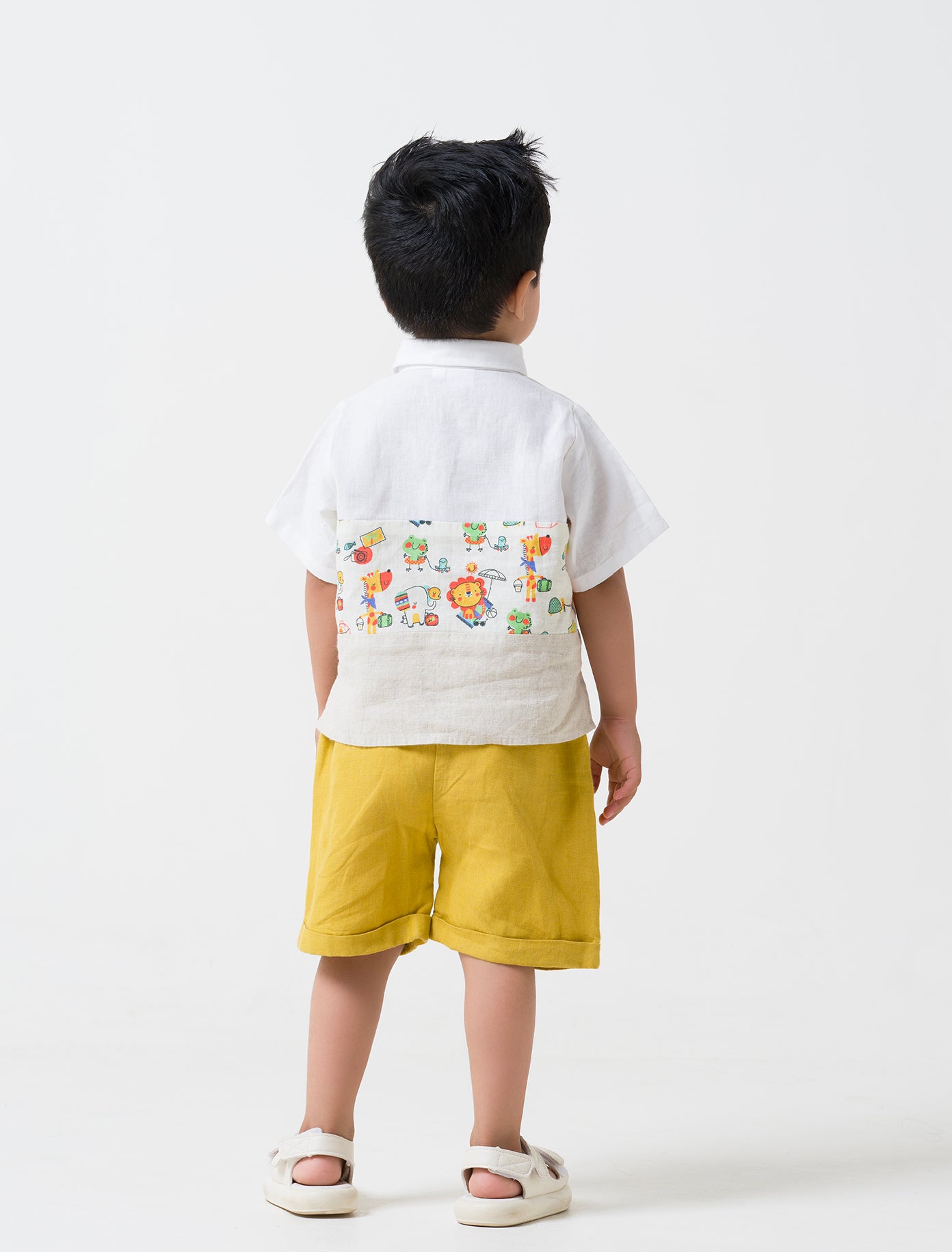 Printed Polo Collar Shirt Set