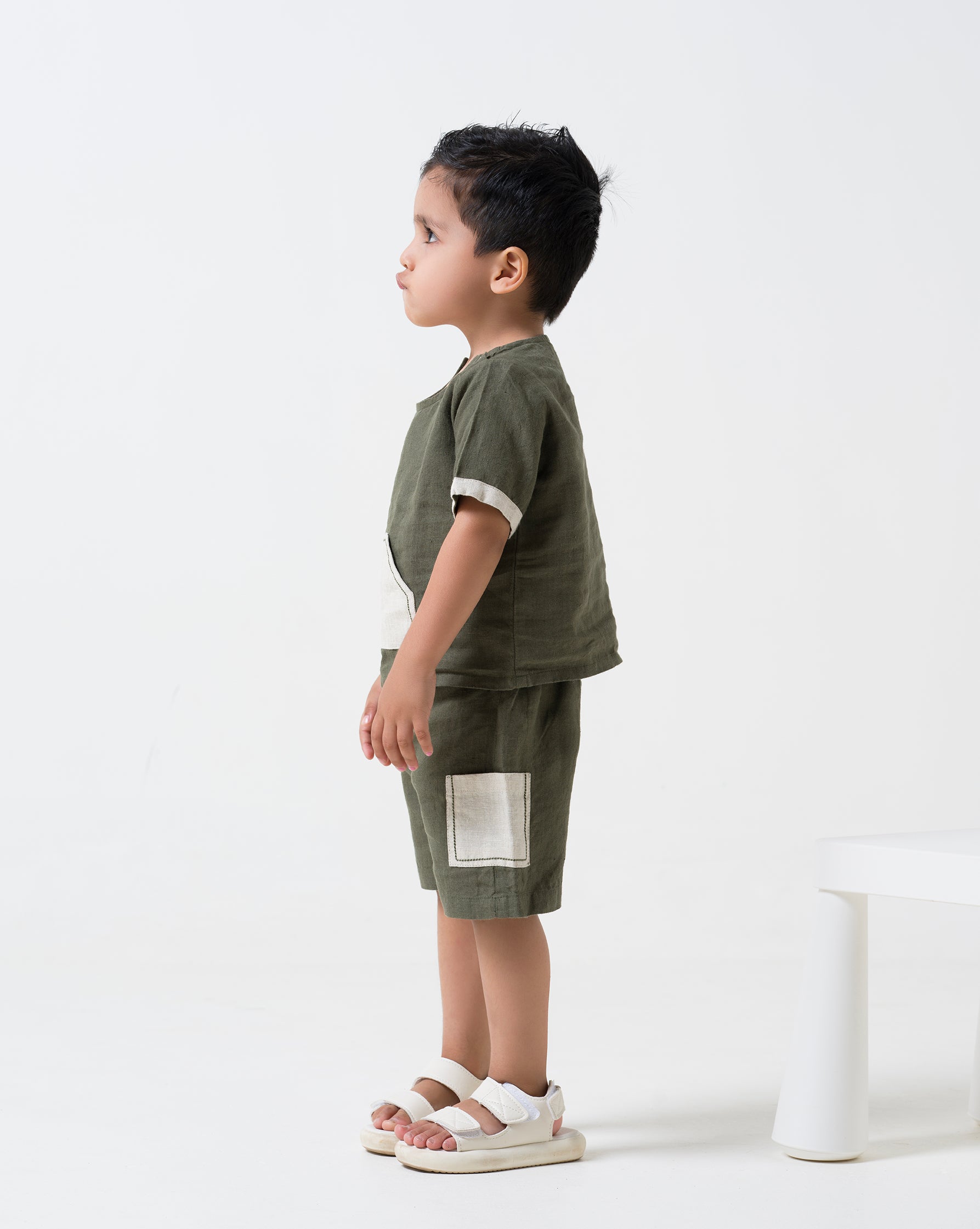 2 Pocket shorts set Crocodile Green - Pocket - Cookie & Cream