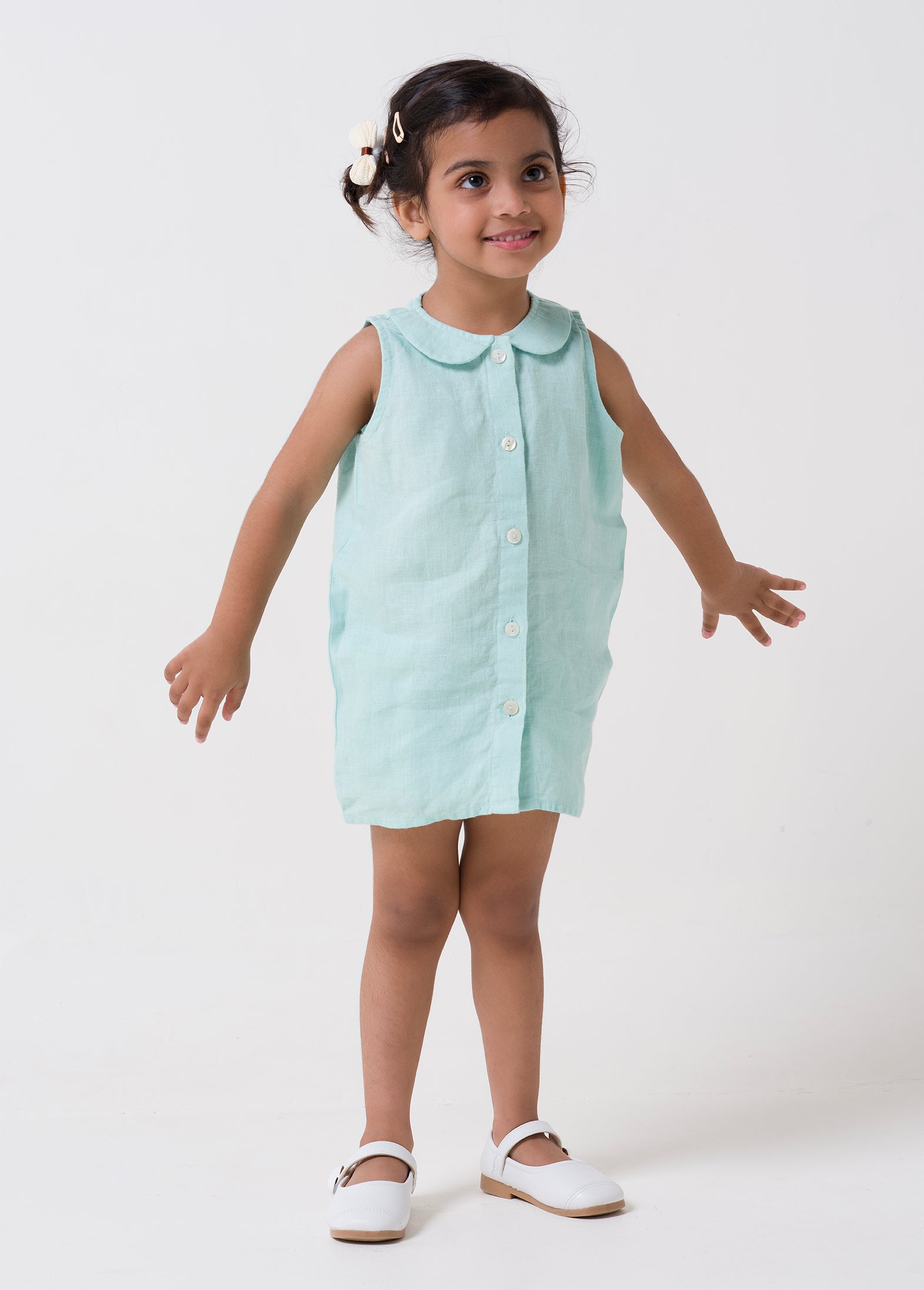 Peter-Pan Collar Frock Celestial Green