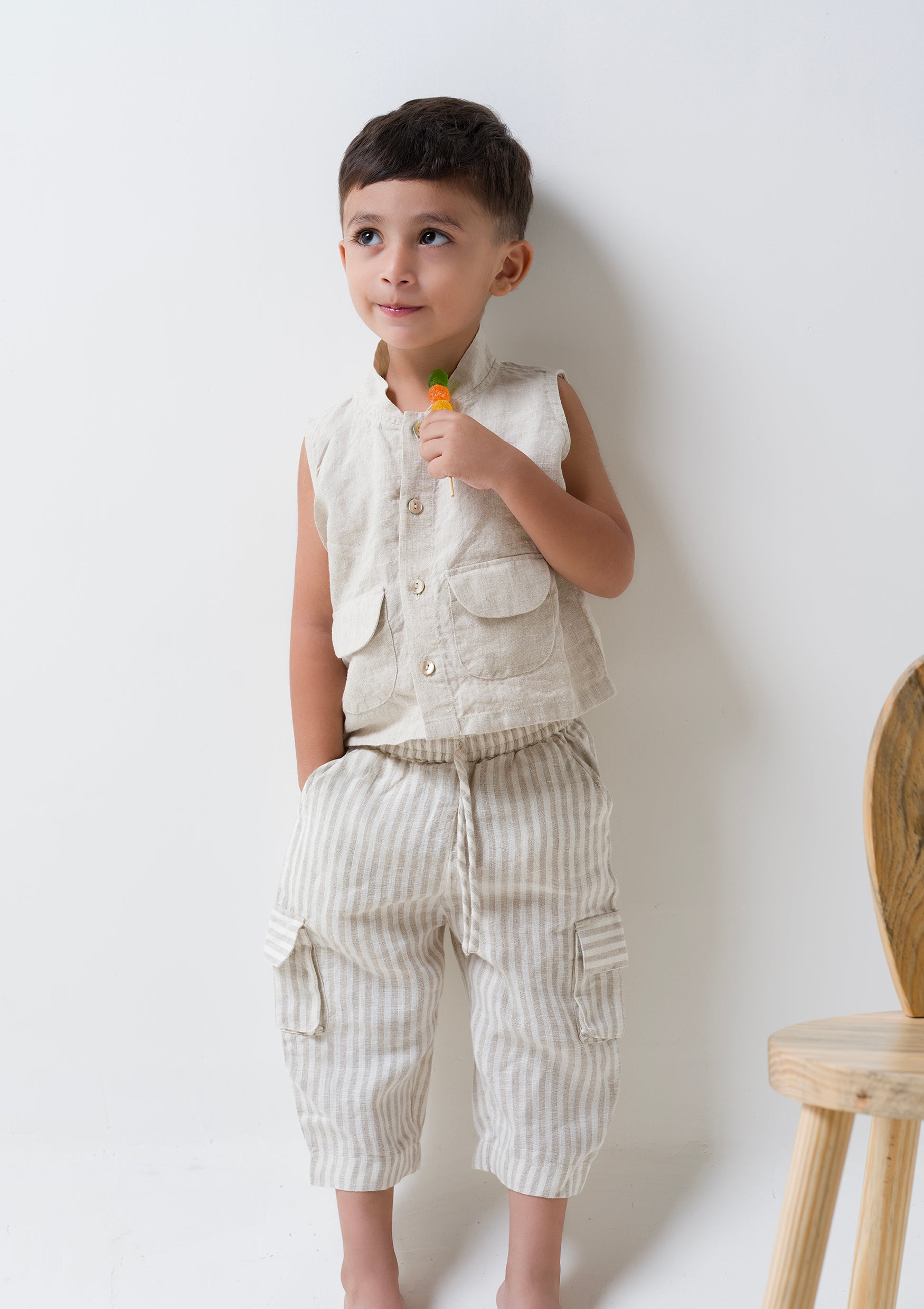 Cargo Set Cloud Grey Shirt - Cookie & Cream  Bottom - TD7