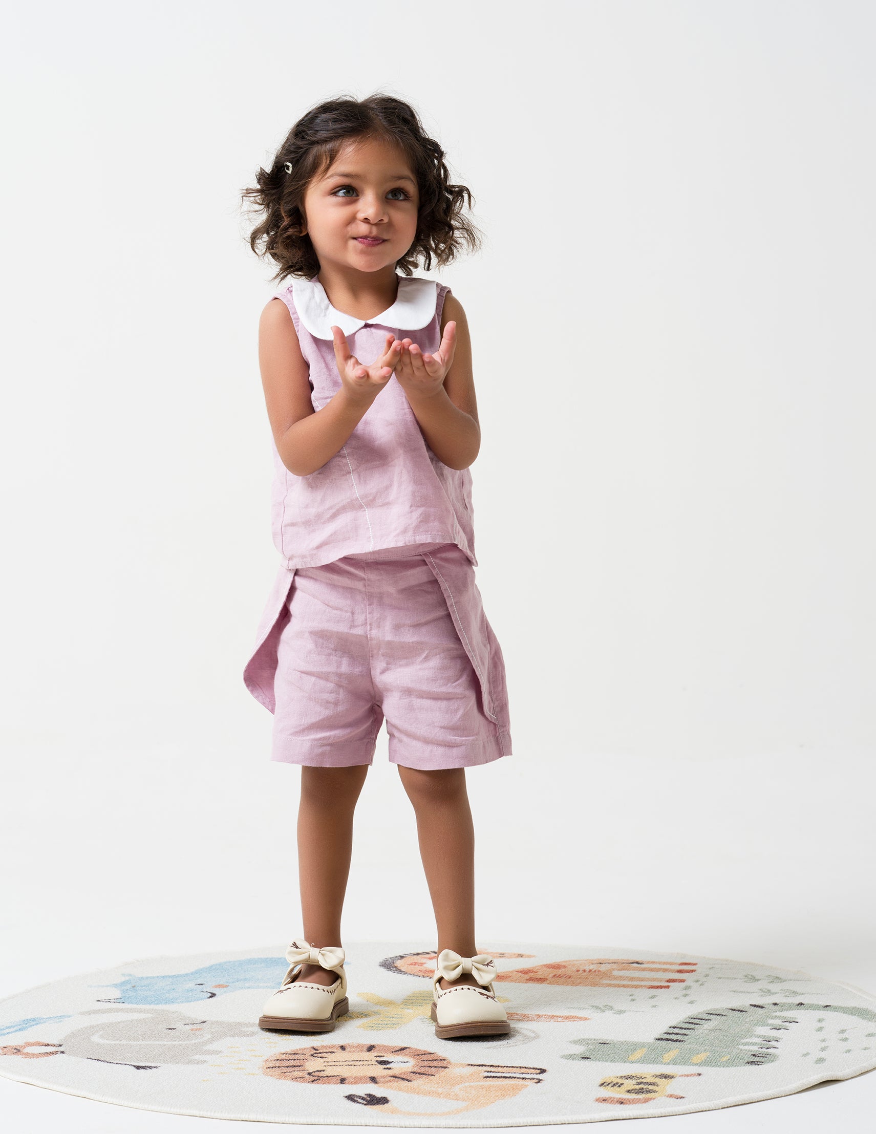 Princess-line Toddler Co-ords - Cameo Pink - Collar - White