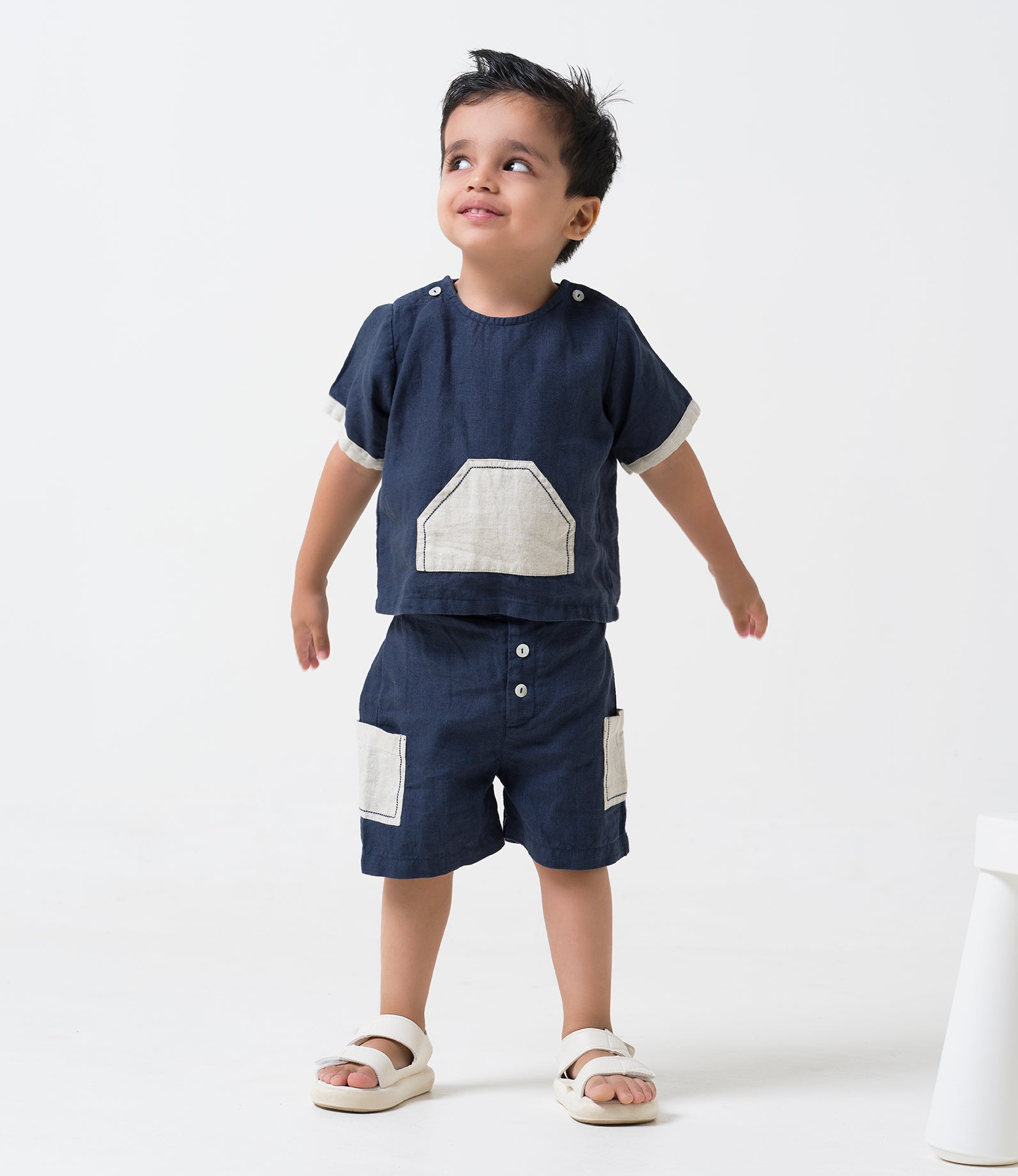 2 Pocket shorts set Navy Blue Pocket - Cookie & Cream
