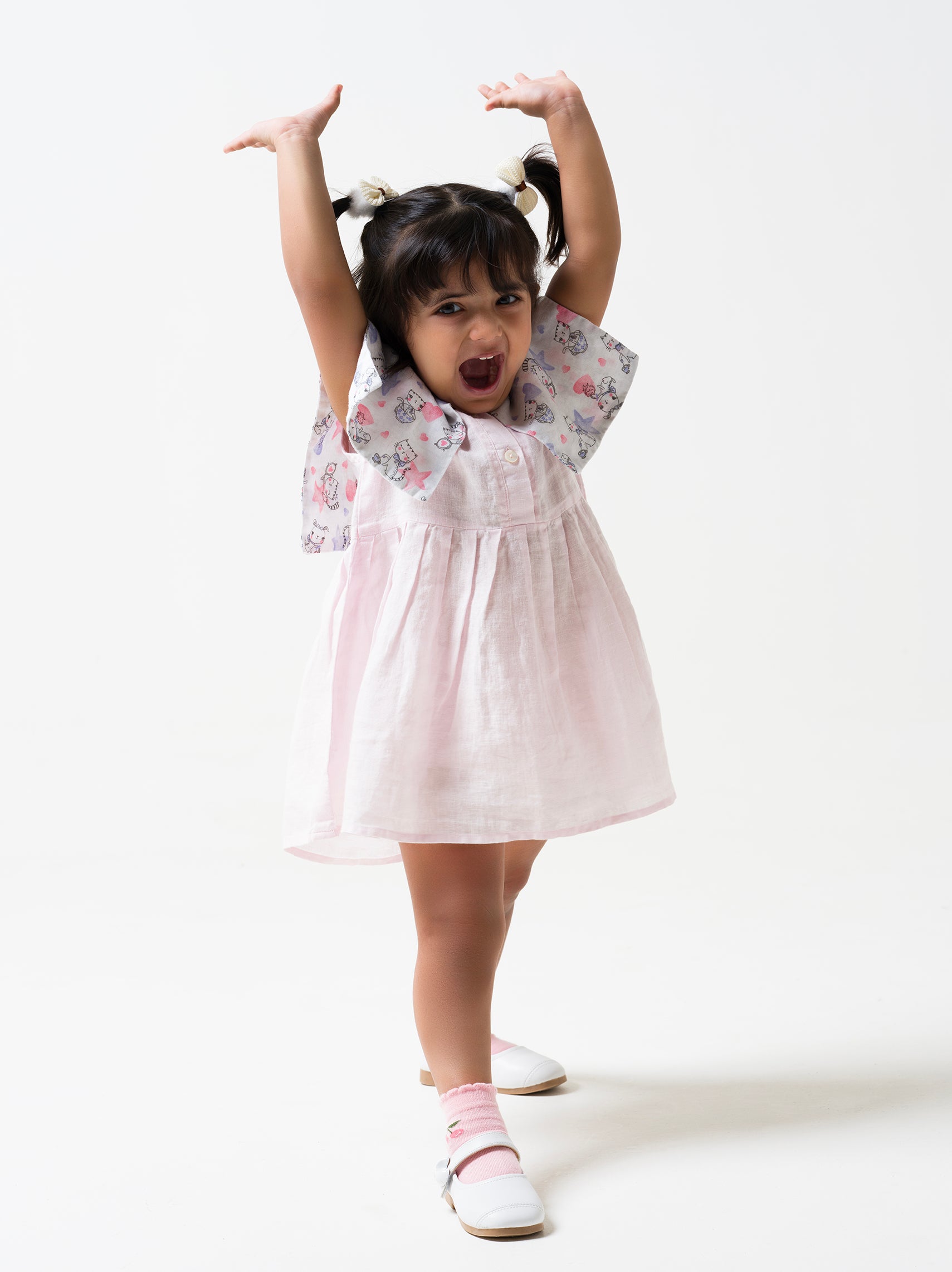 Printed Flap Collar Dress