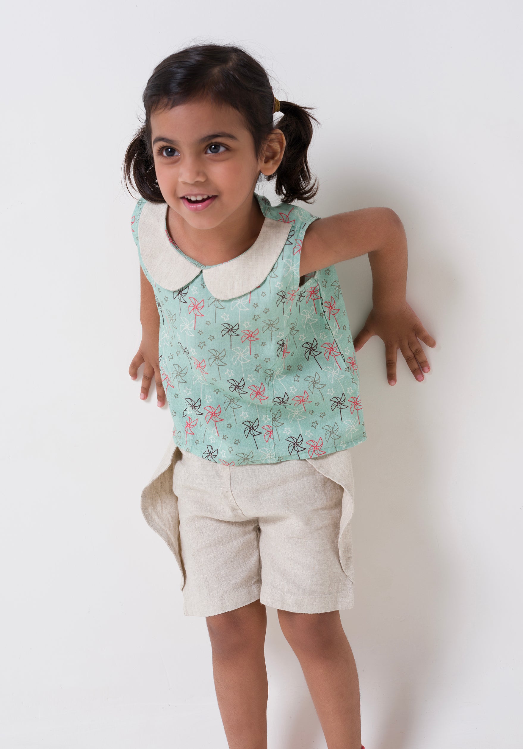 Printed Princess-Line Co-Ord Set - Cookie & Cream