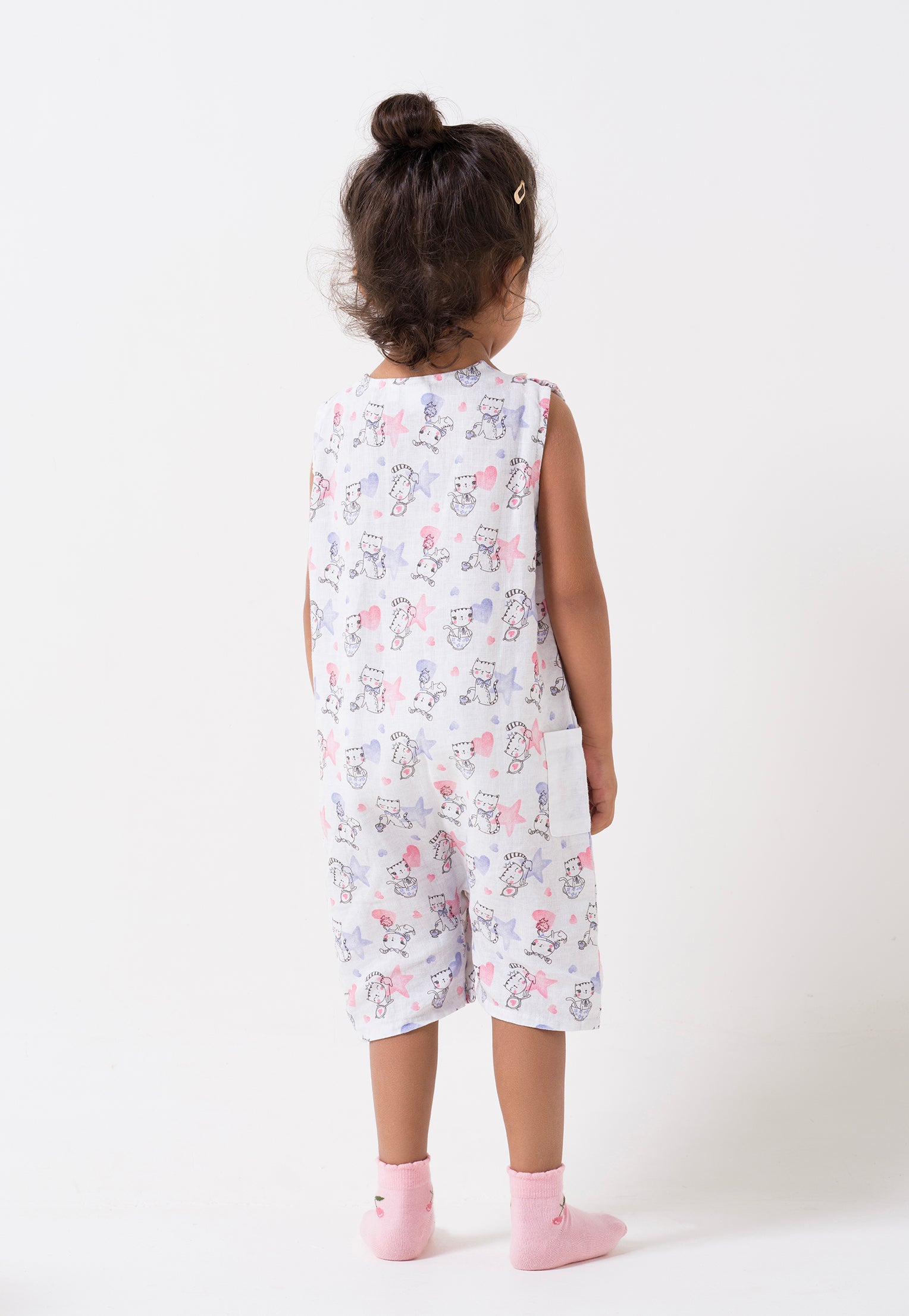 Printed Patch Pocket Romper