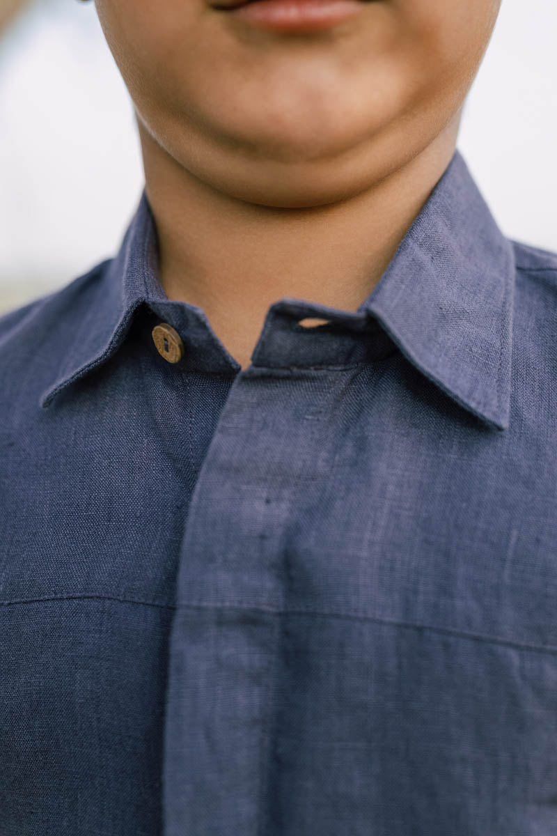 Horizontal Dart Shirt - Chi Linen