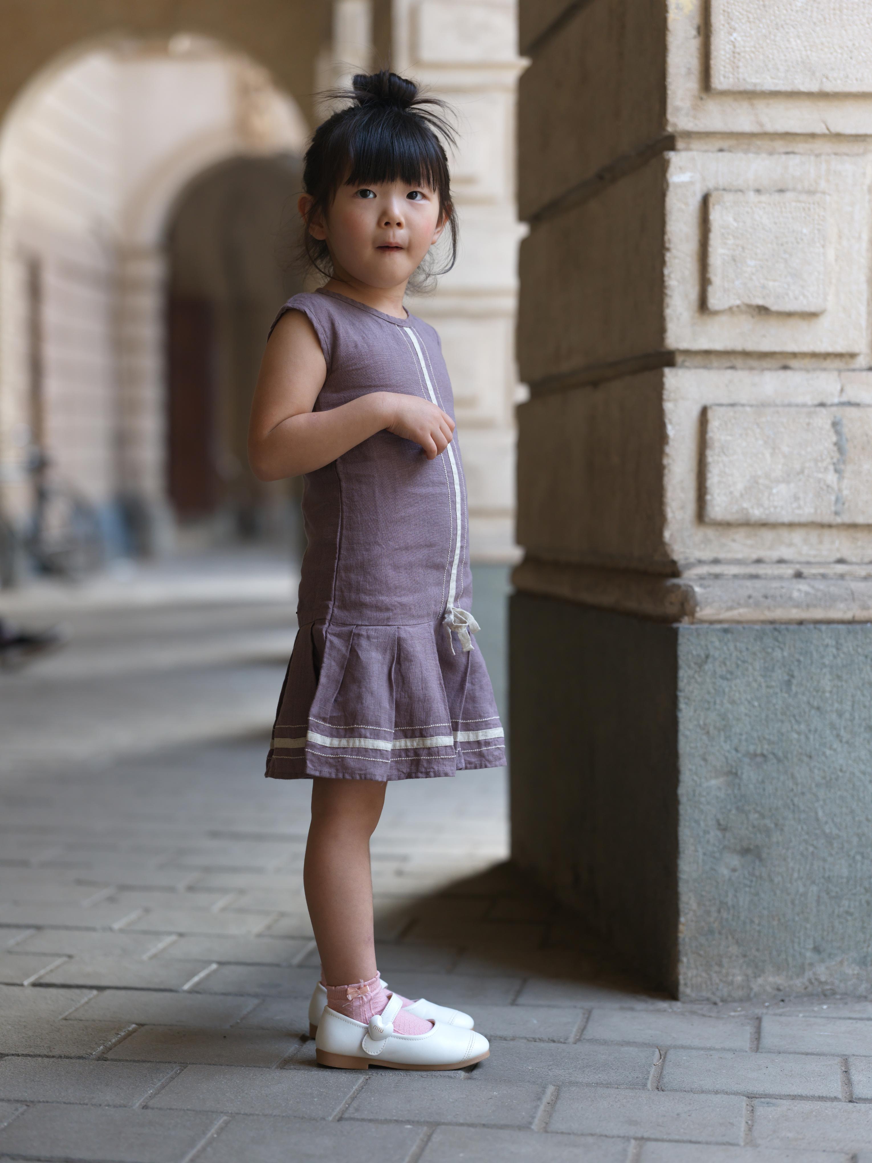 Girls Sleeveless Ribbon Dress Twilight