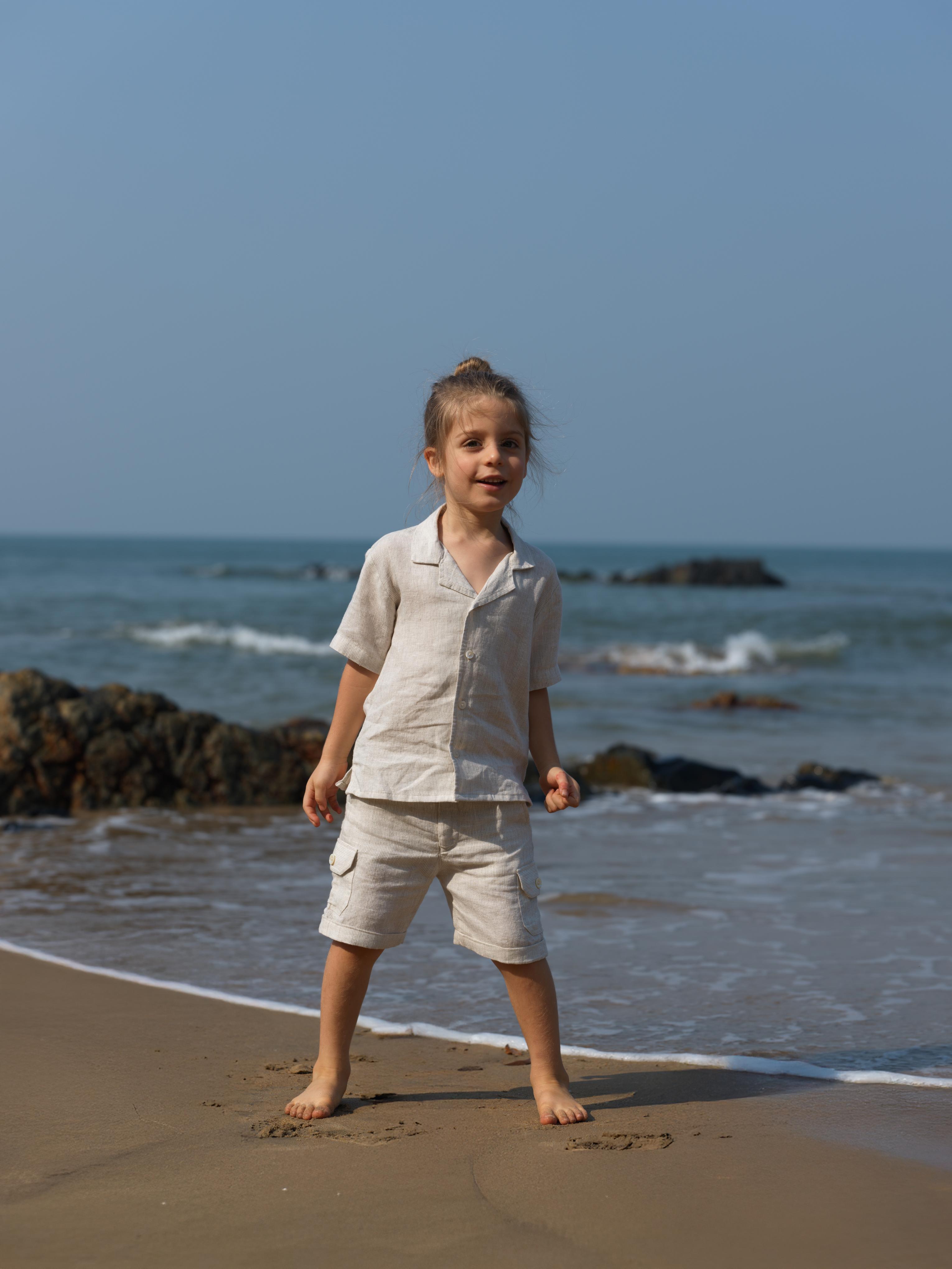 Boys Cuban Collar Shirt Co-Ord Fade Fine