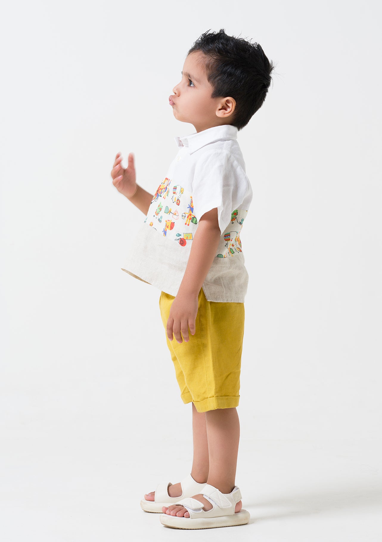 Printed Polo Collar Shirt Set