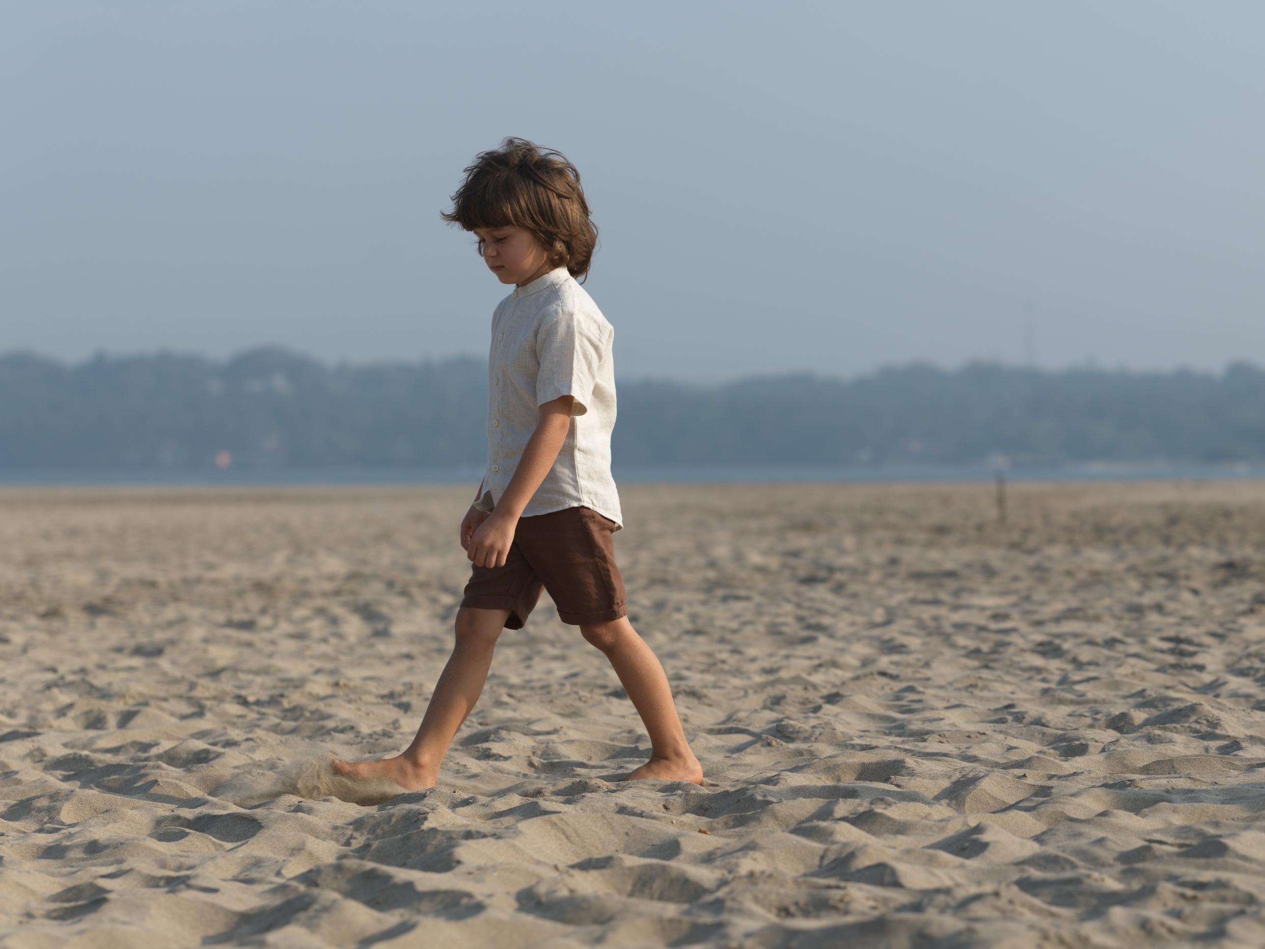 Boys Mandarin Collar Shirt Fade Fine