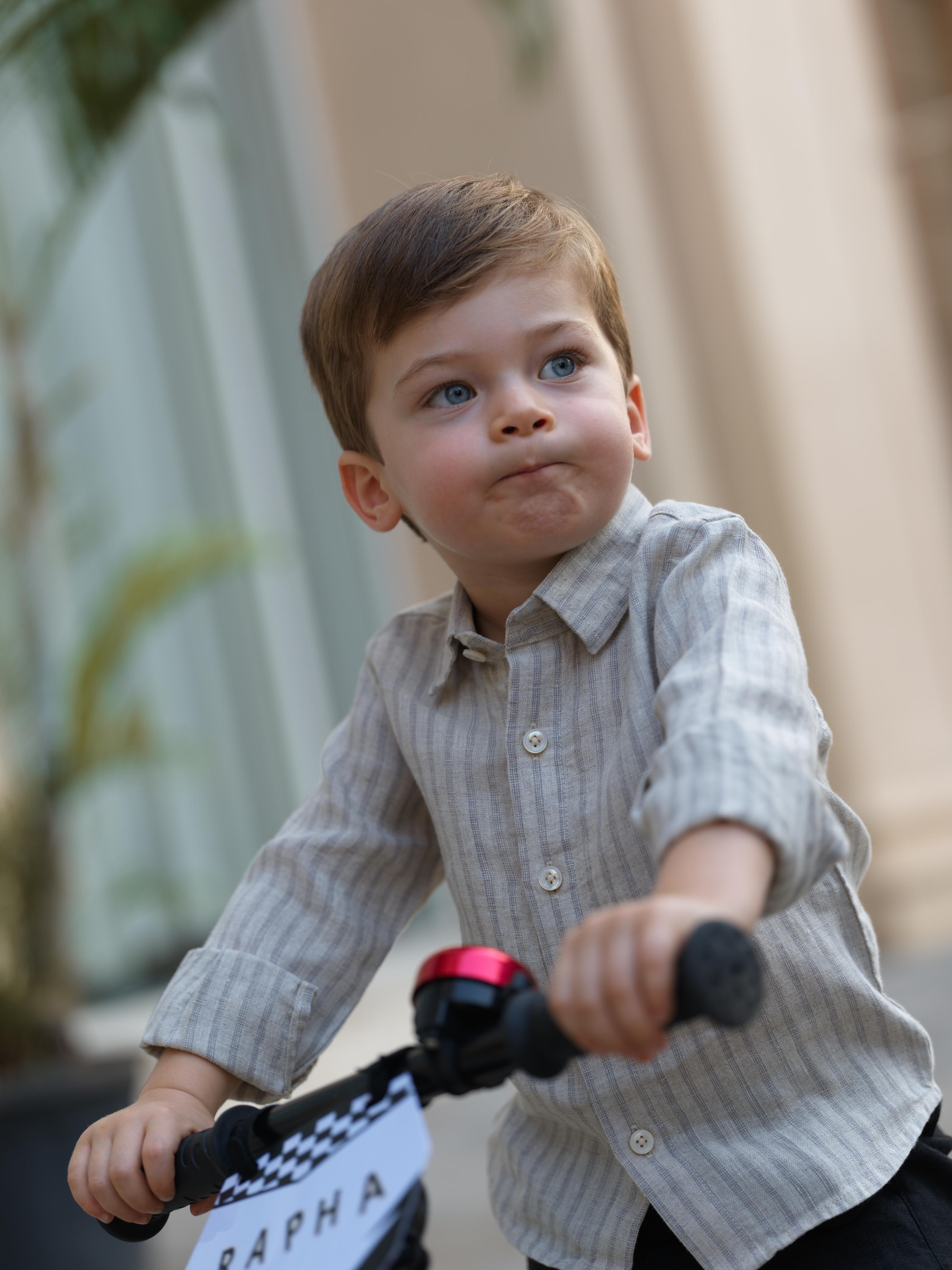 Boys Regular Collar Shirt Sage Pencil