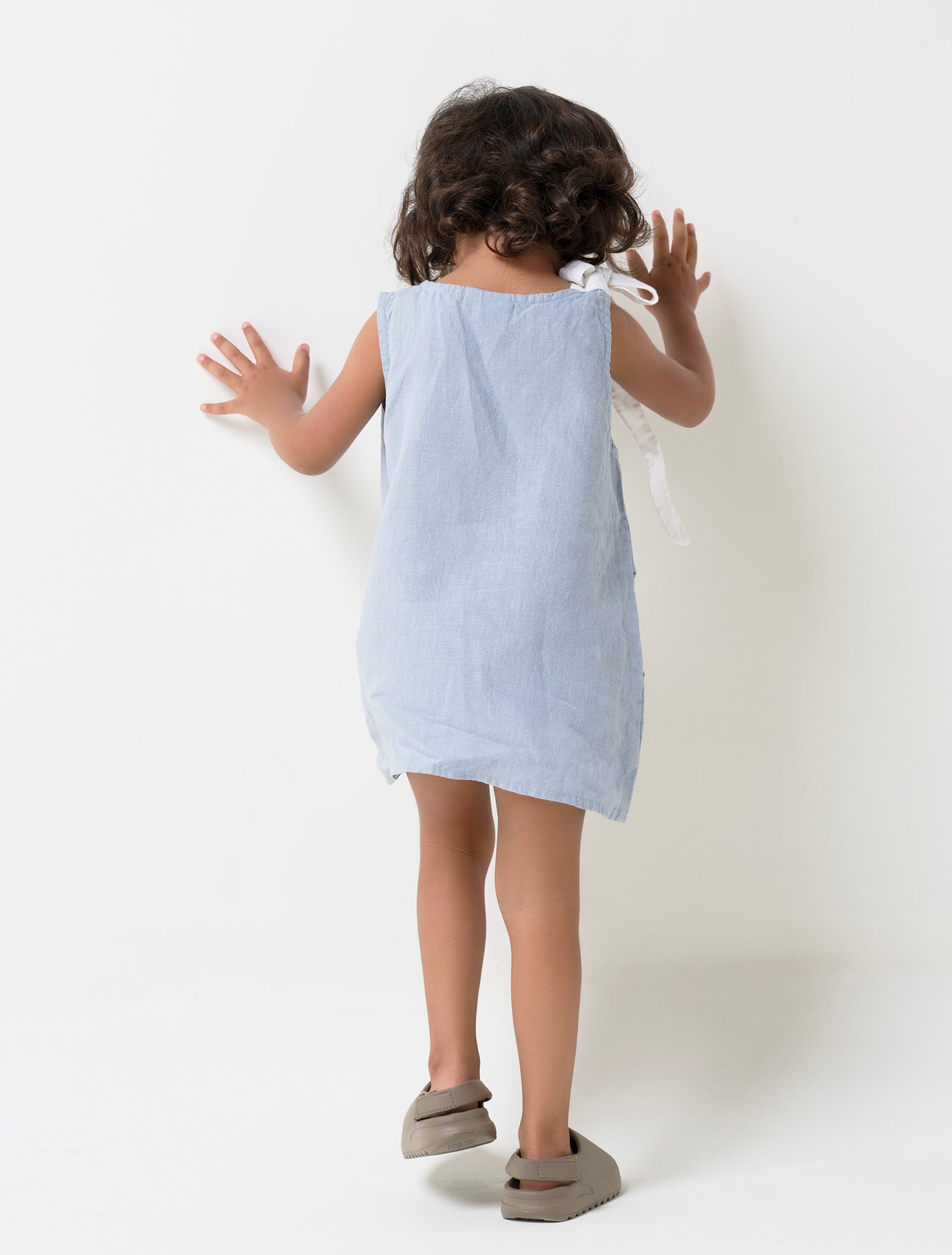 One Shoulder Tie-up Frock Pacific Blue