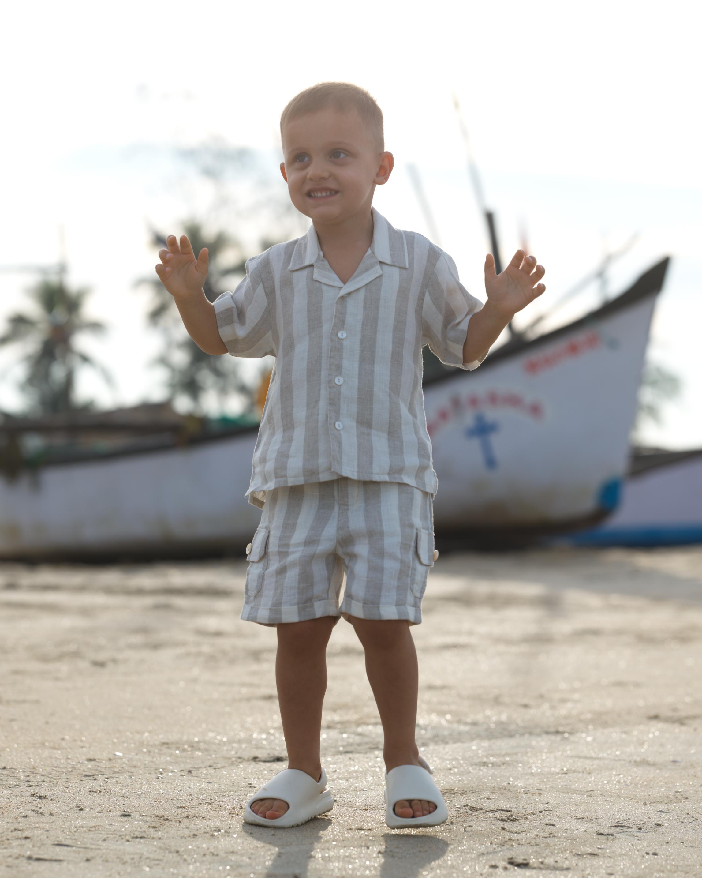 Boys Cargo Shorts Beige