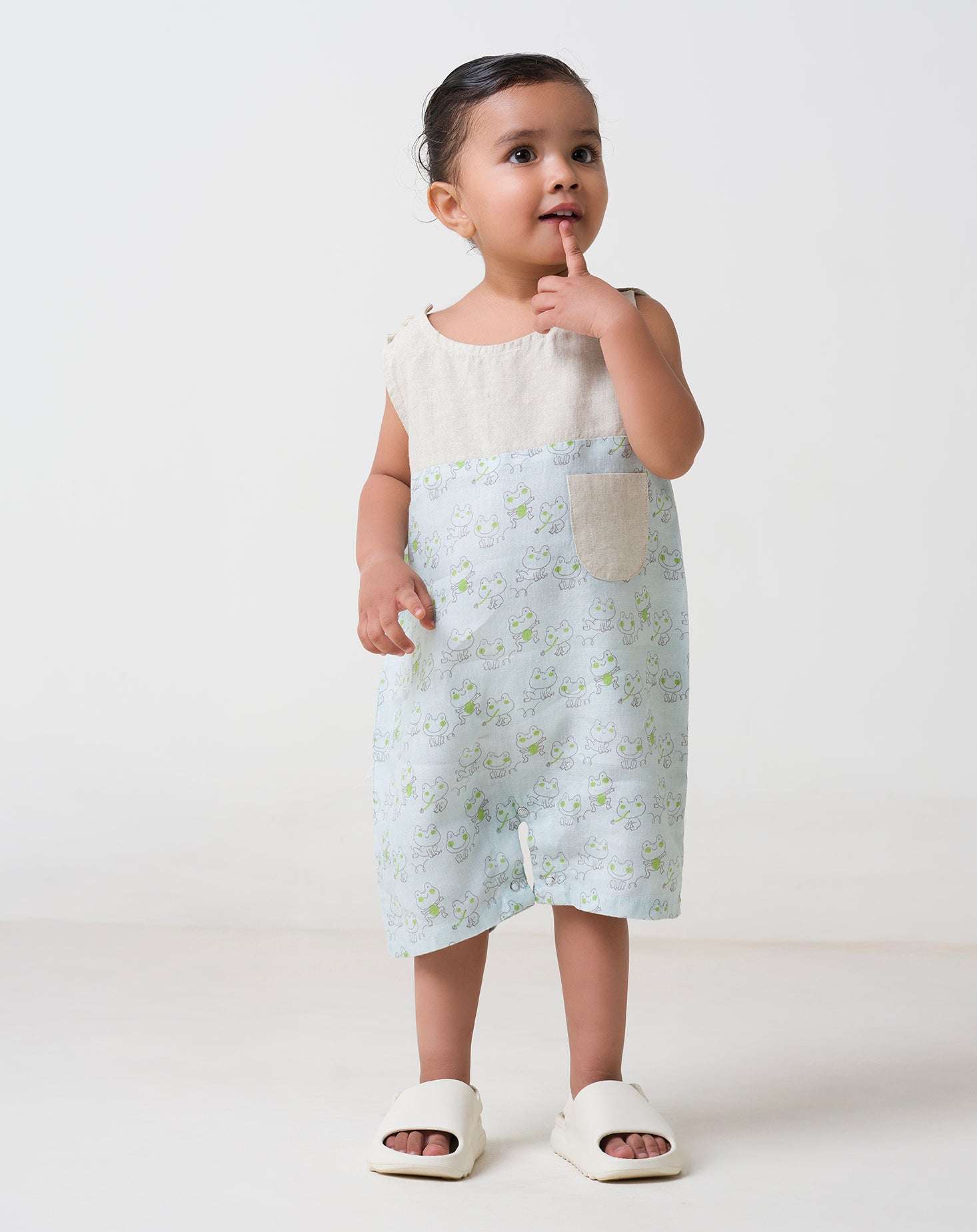 Printed Natural Yoke 2 Colour Romper