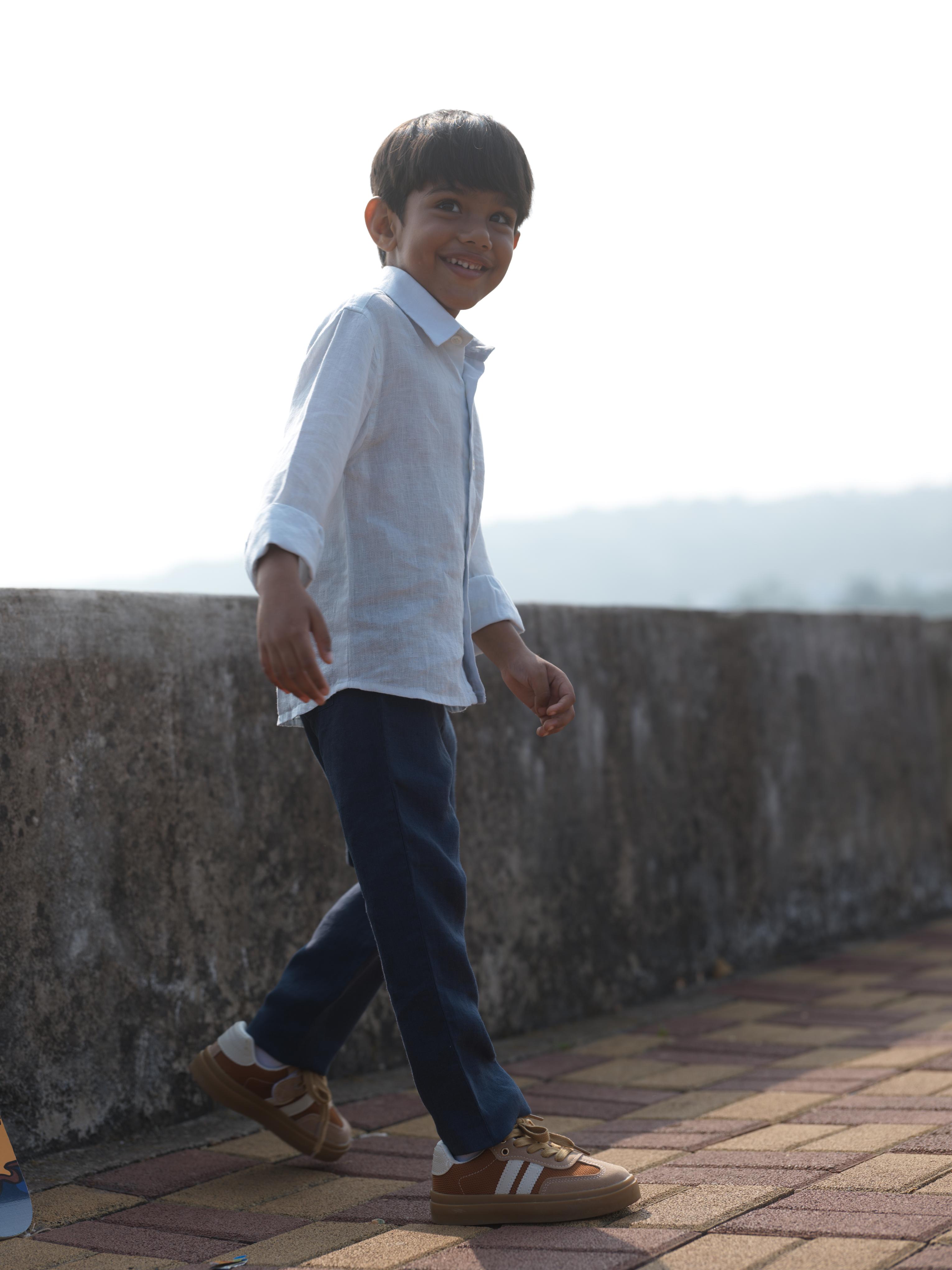 Boys Regular Collar Shirt Ice Blue