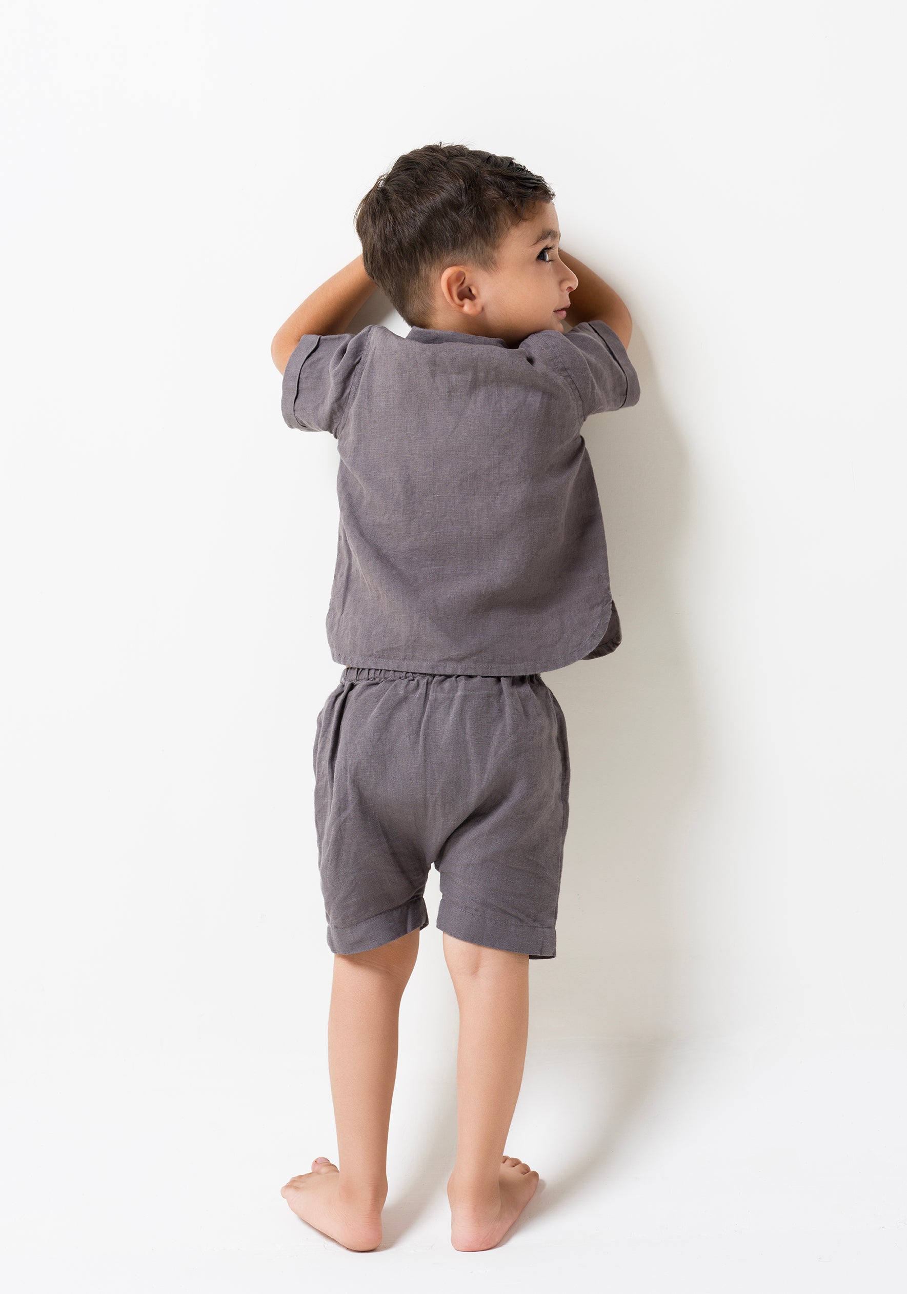 Cuban Collar Co-ords Set Stone Grey