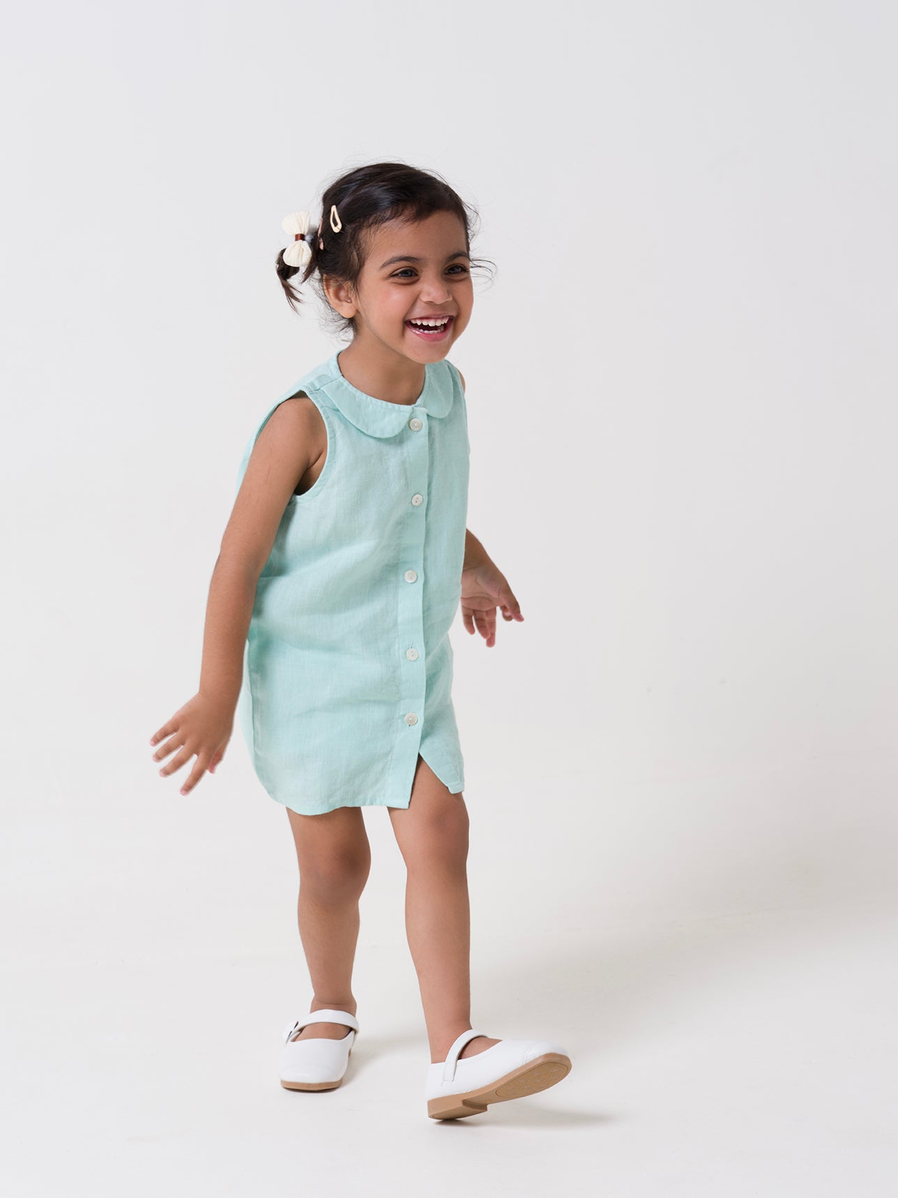 Peter-Pan Collar Frock Celestial Green